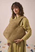 Soft Straw Tote Bag Camel 
