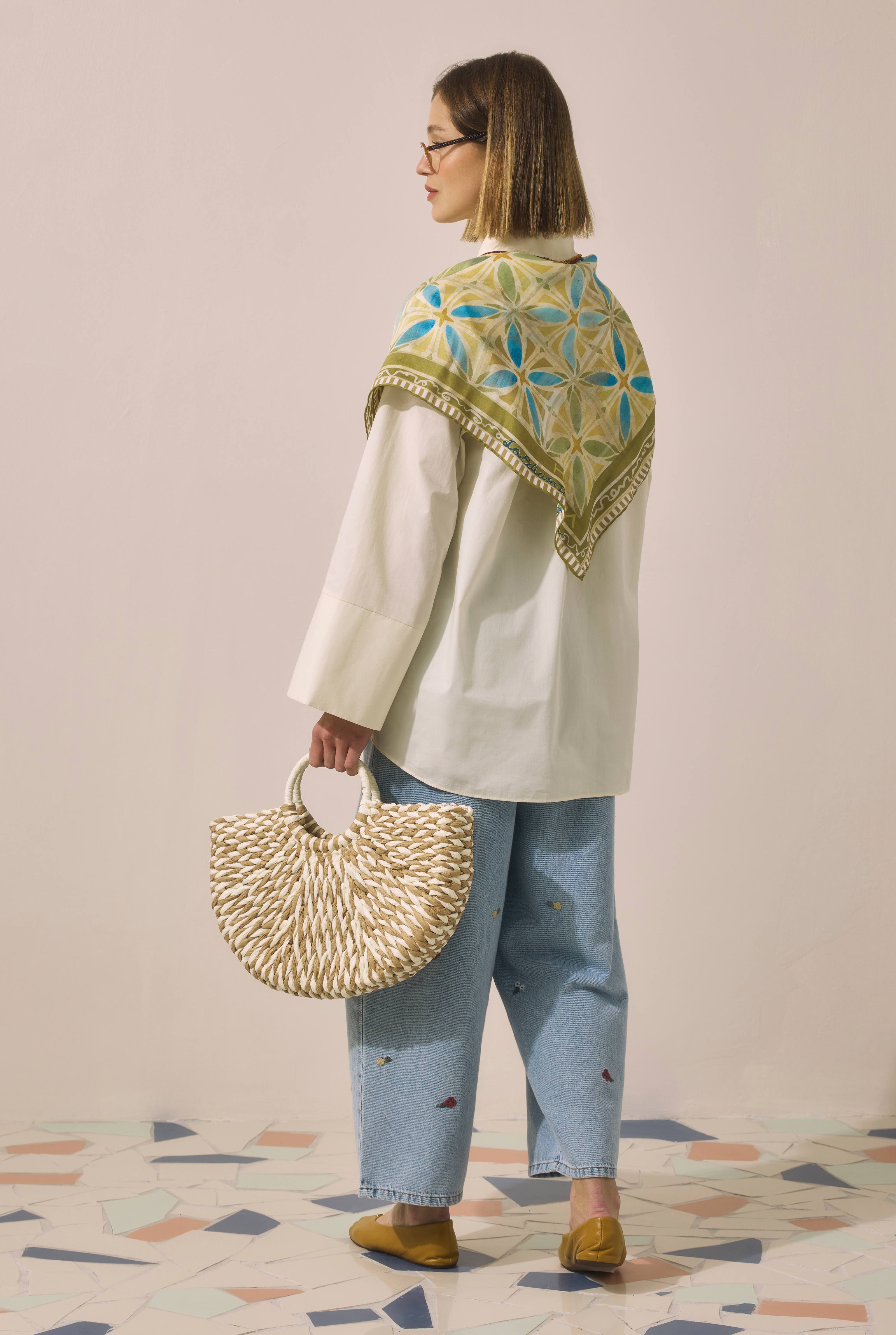 Straw Basket Bag Camel - 4