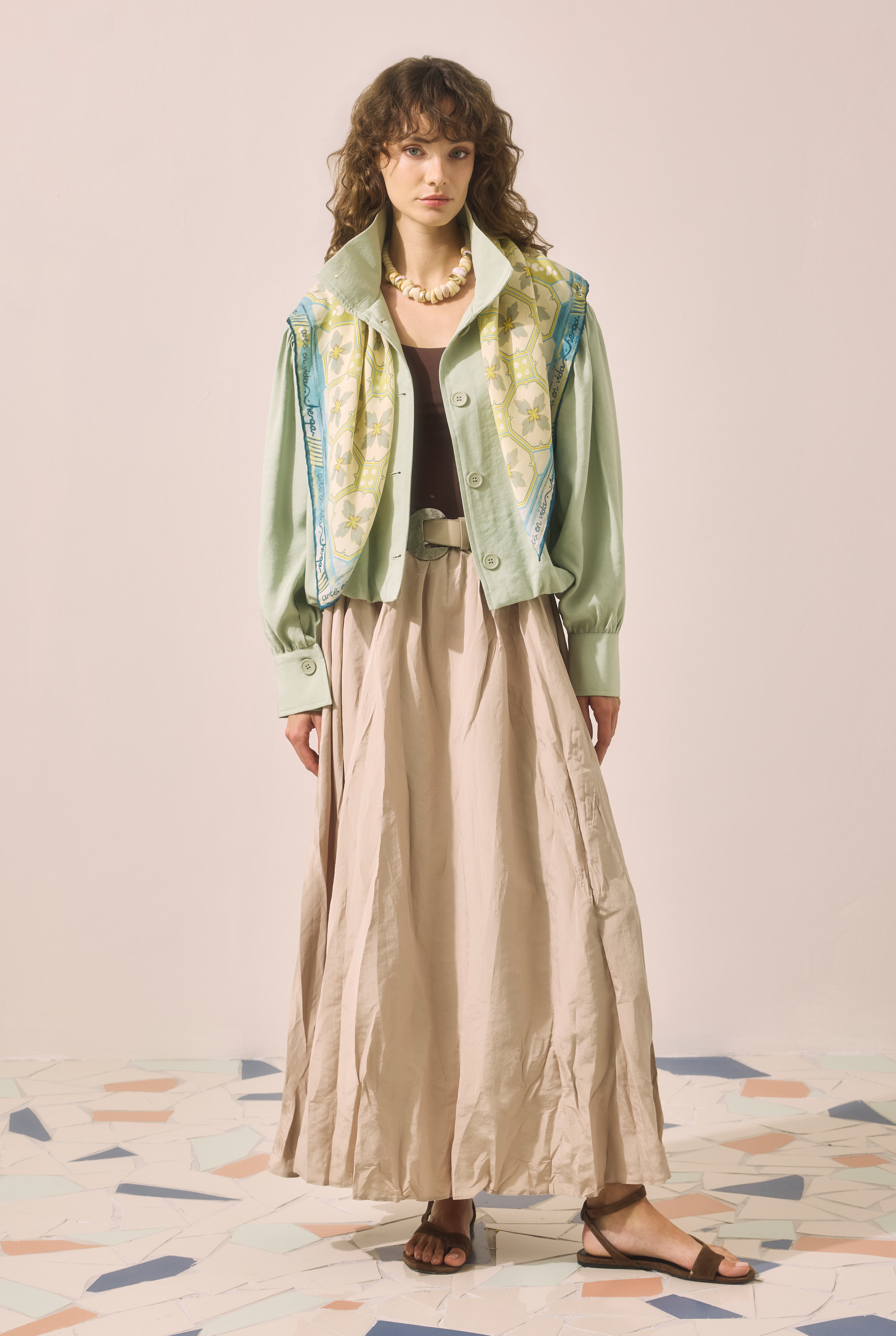 High Neck Bomber Jacket Eucalyptus - 5