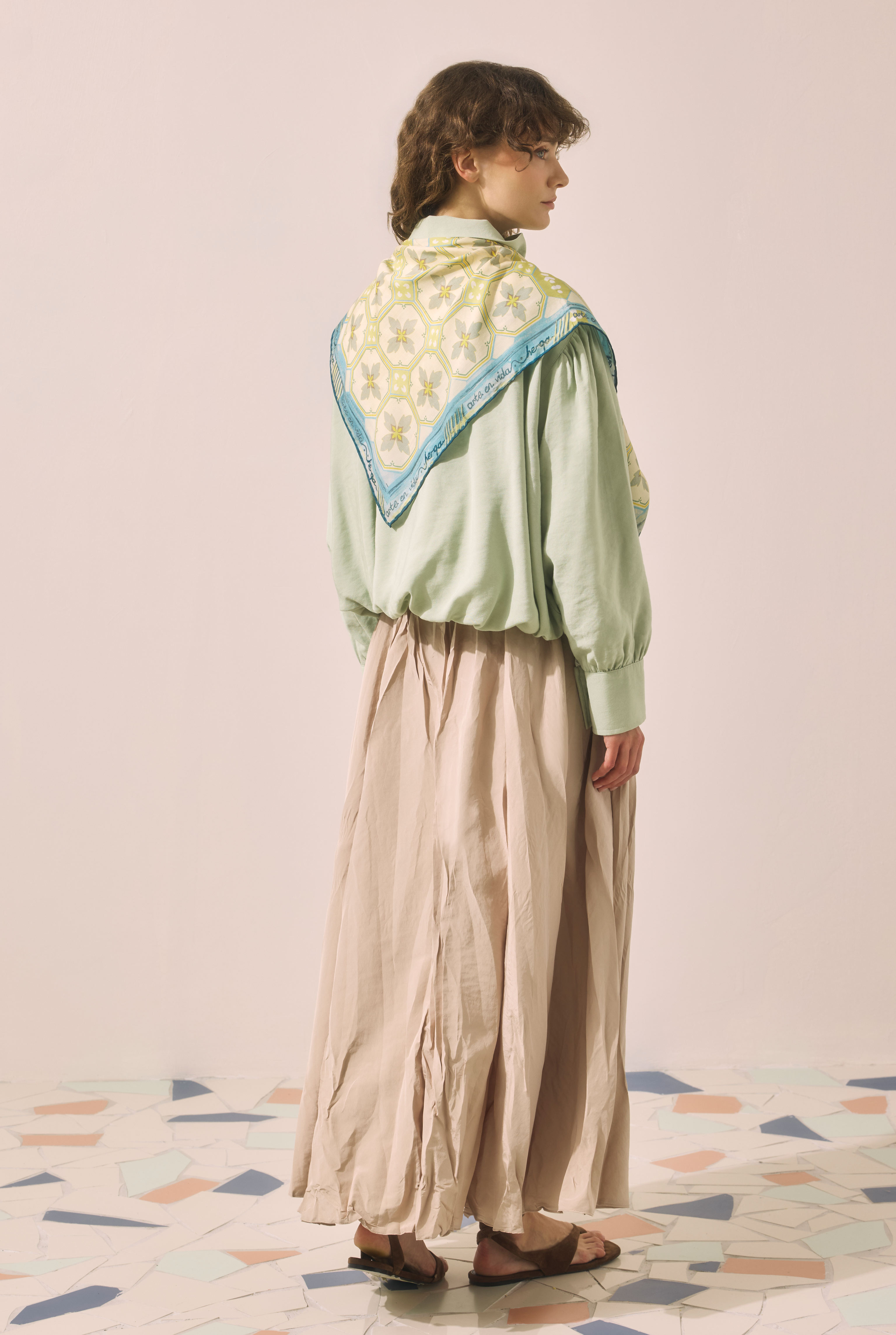 High Neck Bomber Jacket Eucalyptus - 6