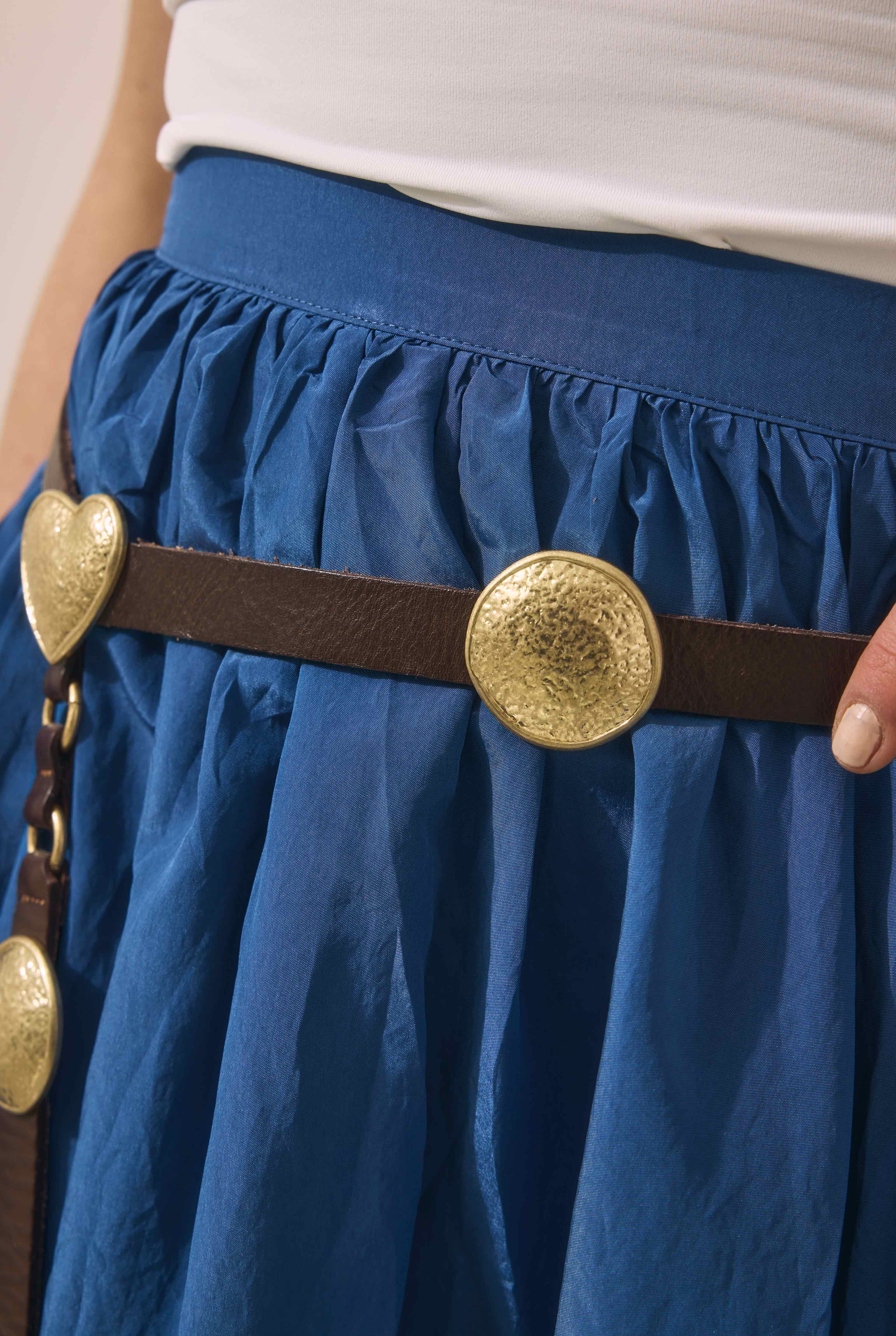 Colorful Crinkled Skirt Indigo - 5