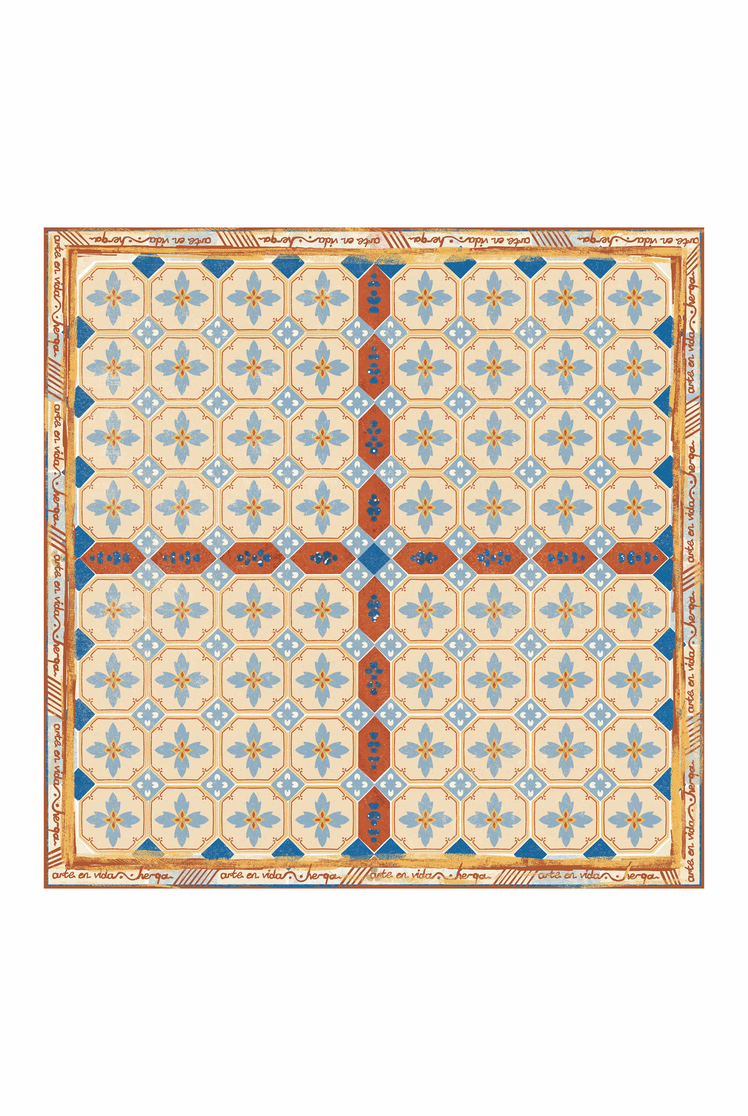 Azulejo Scarf Blue - 11