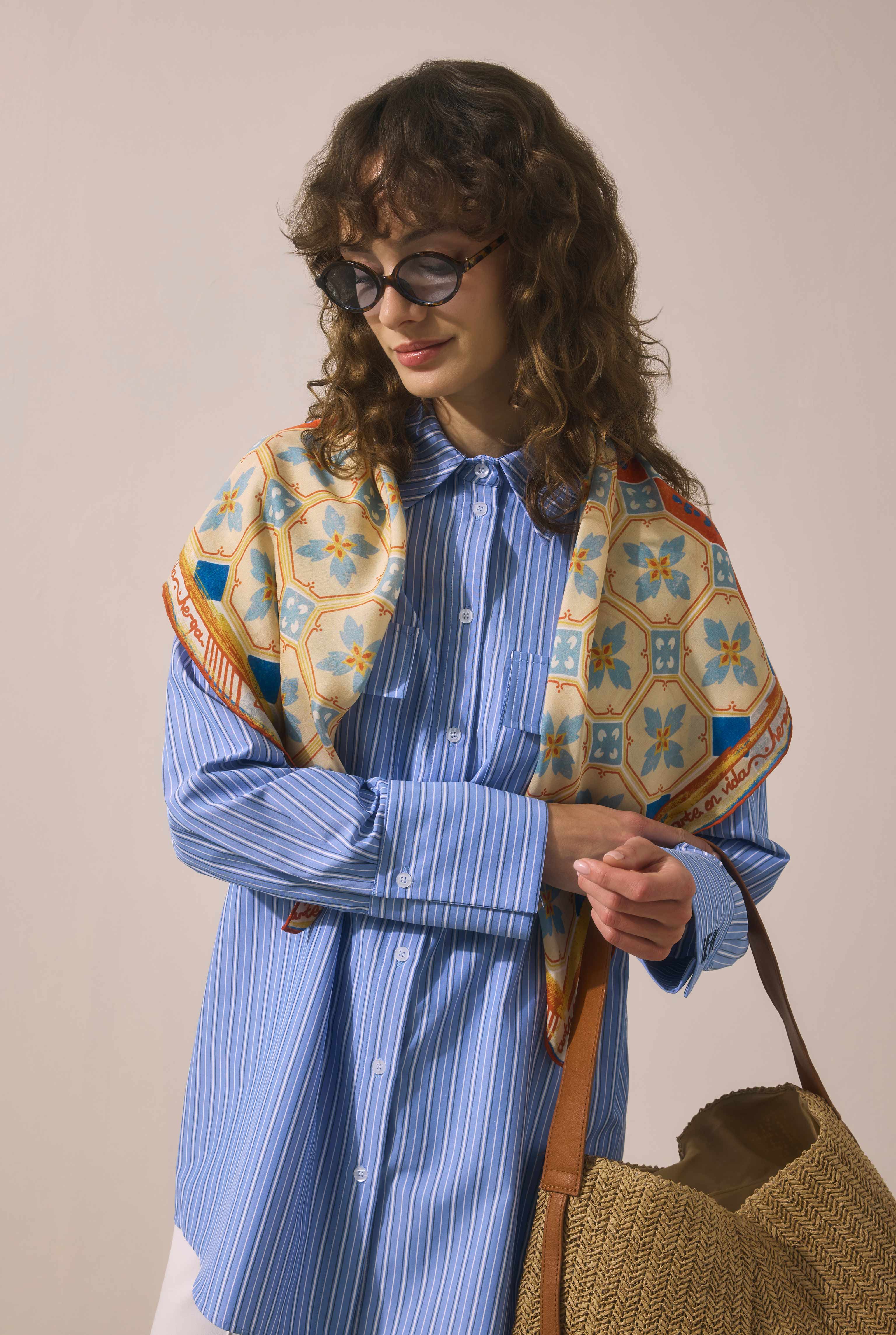 Azulejo Scarf Blue - 7