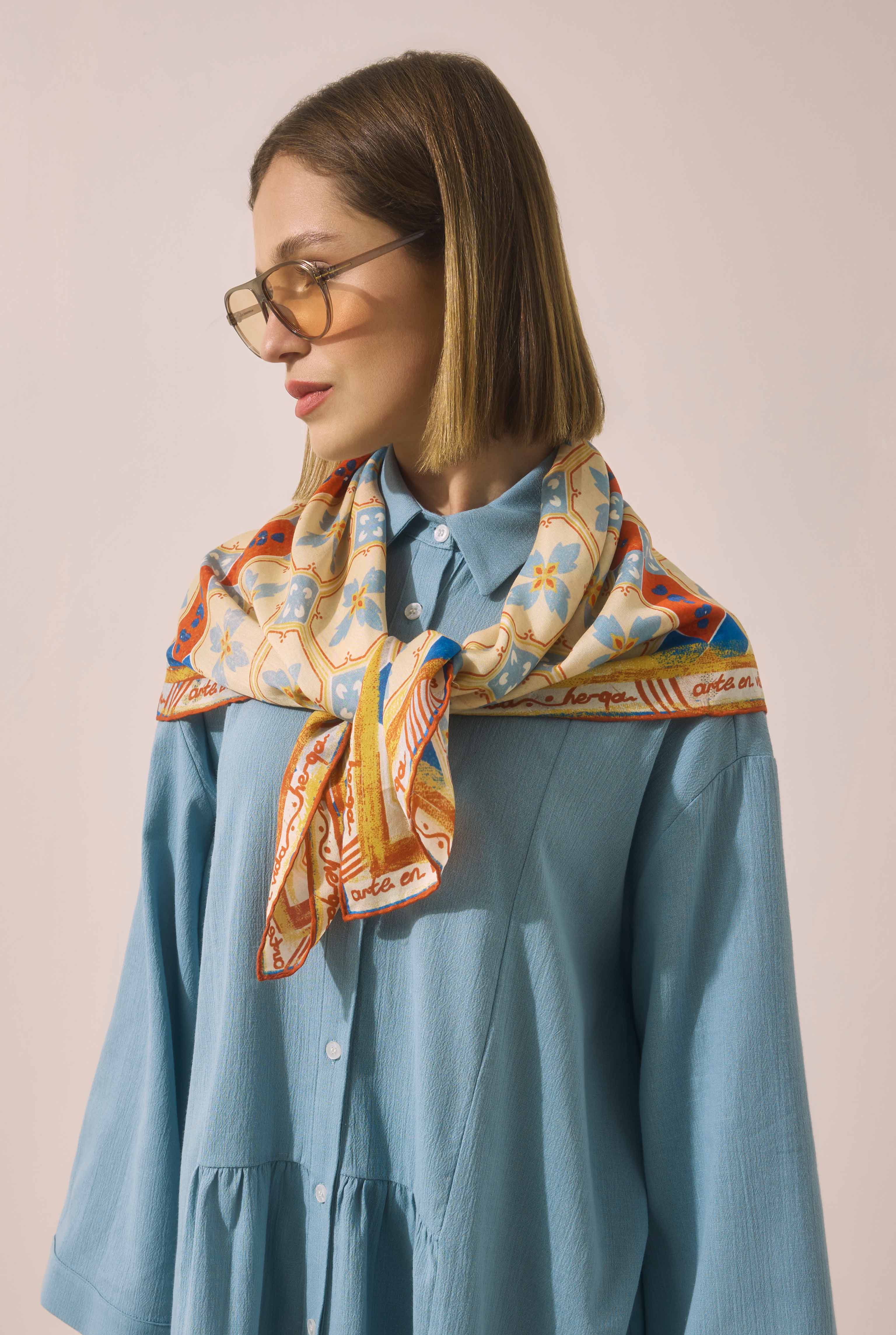 Azulejo Scarf Blue - 9
