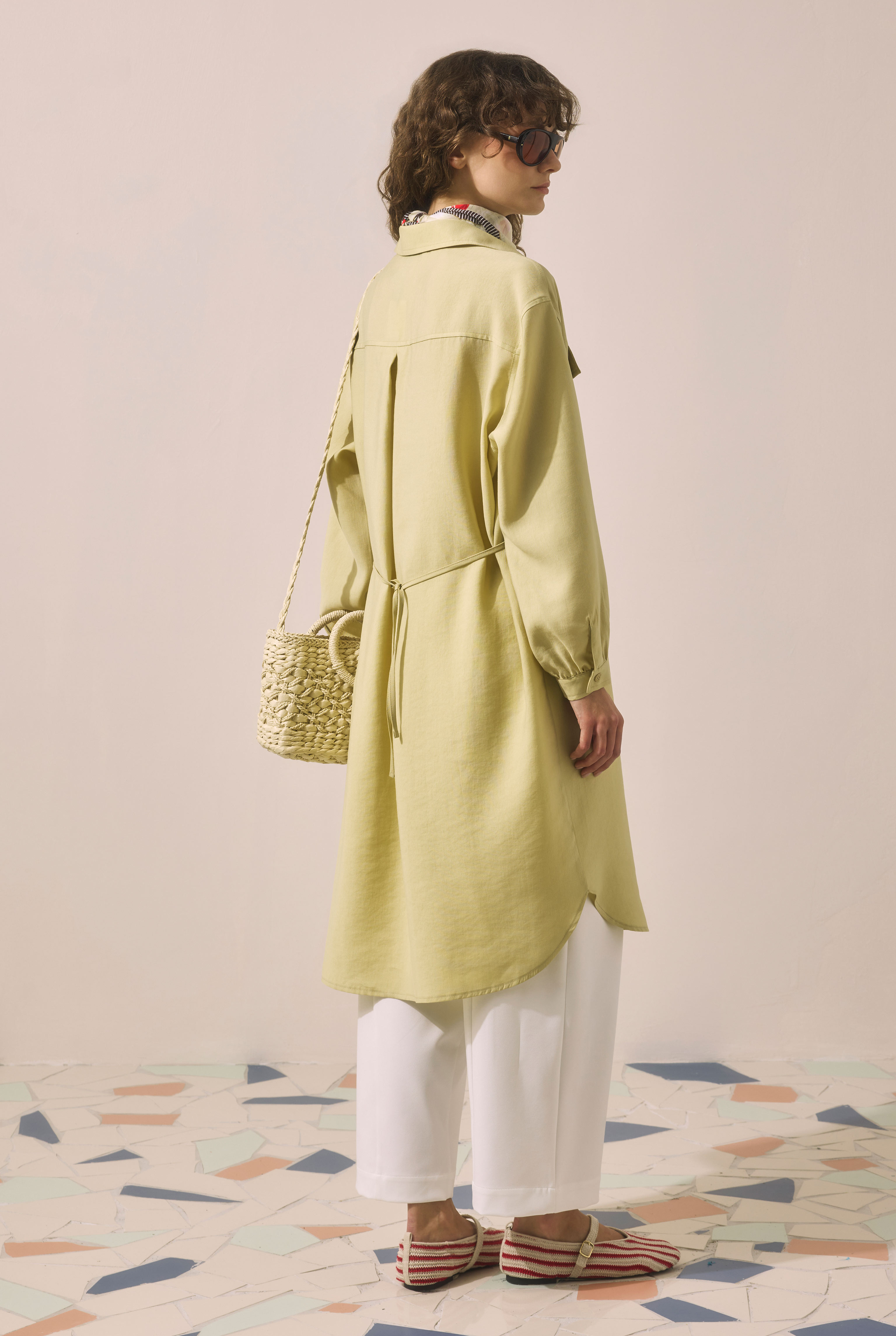 Long Ruched Detail Shirt Honey - 3