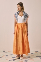 Colorful Crinkled Skirt Melon 