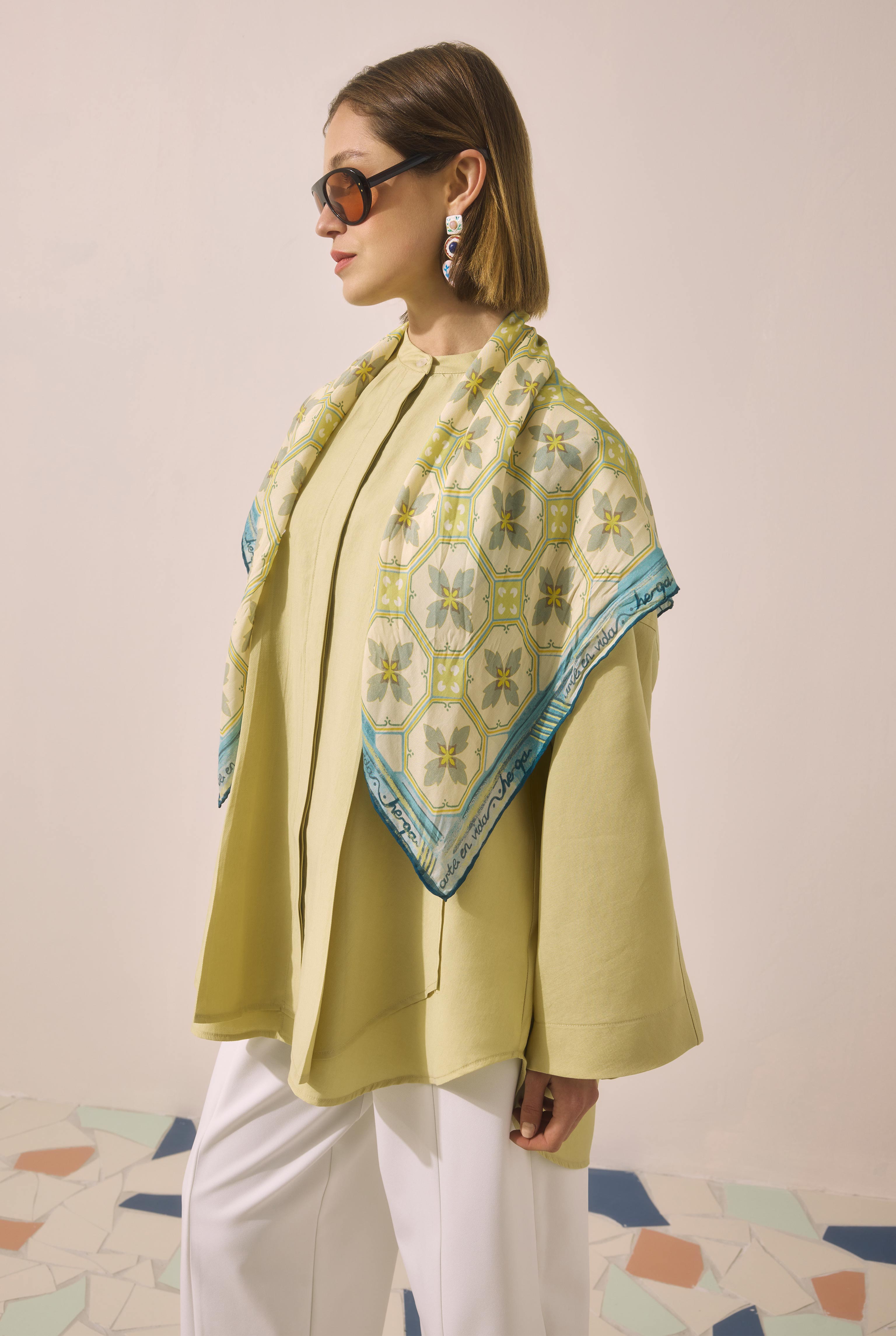 Azulejo Scarf Sage Green - 7