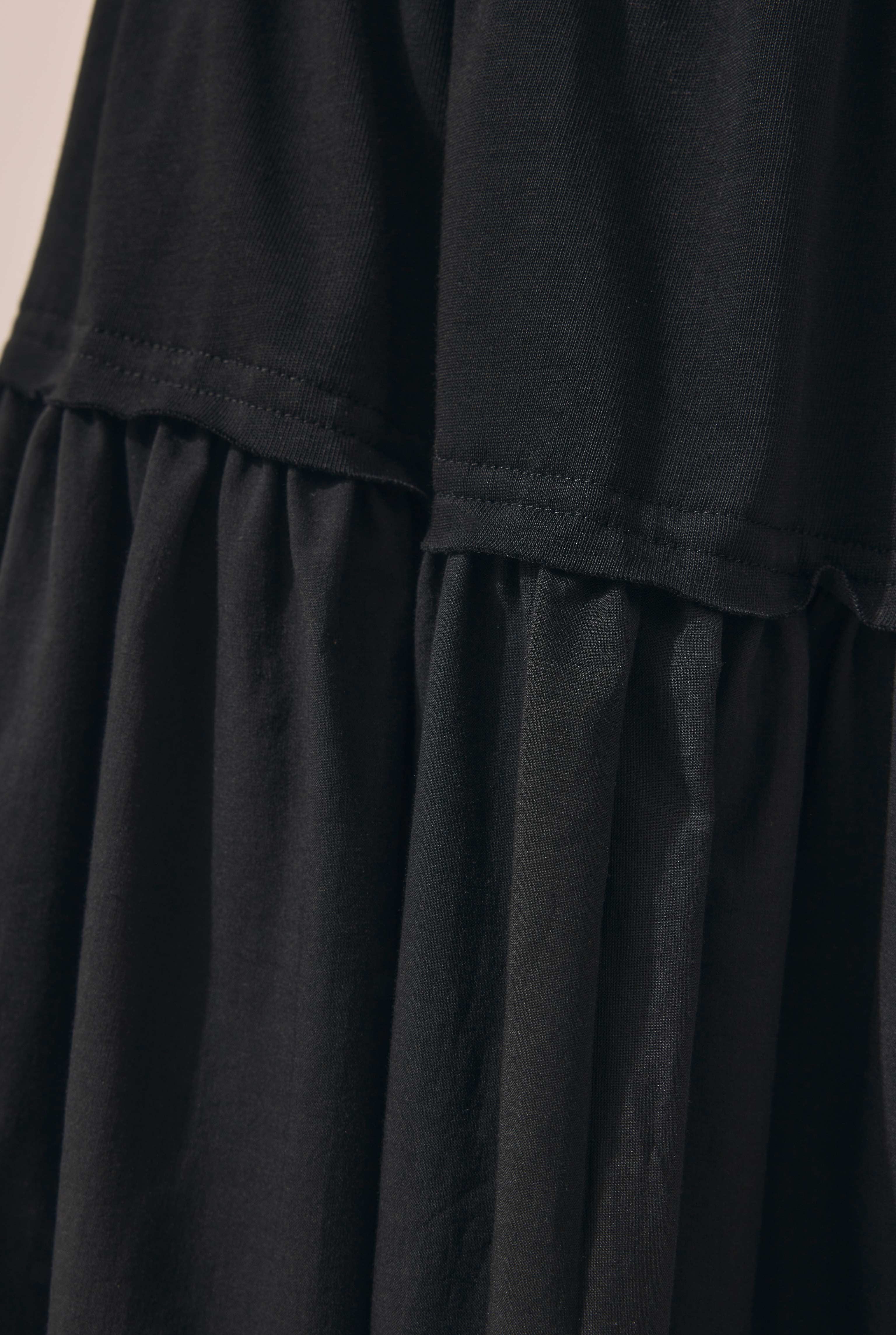 Yoke Detailed Voile Skirt Black - 4