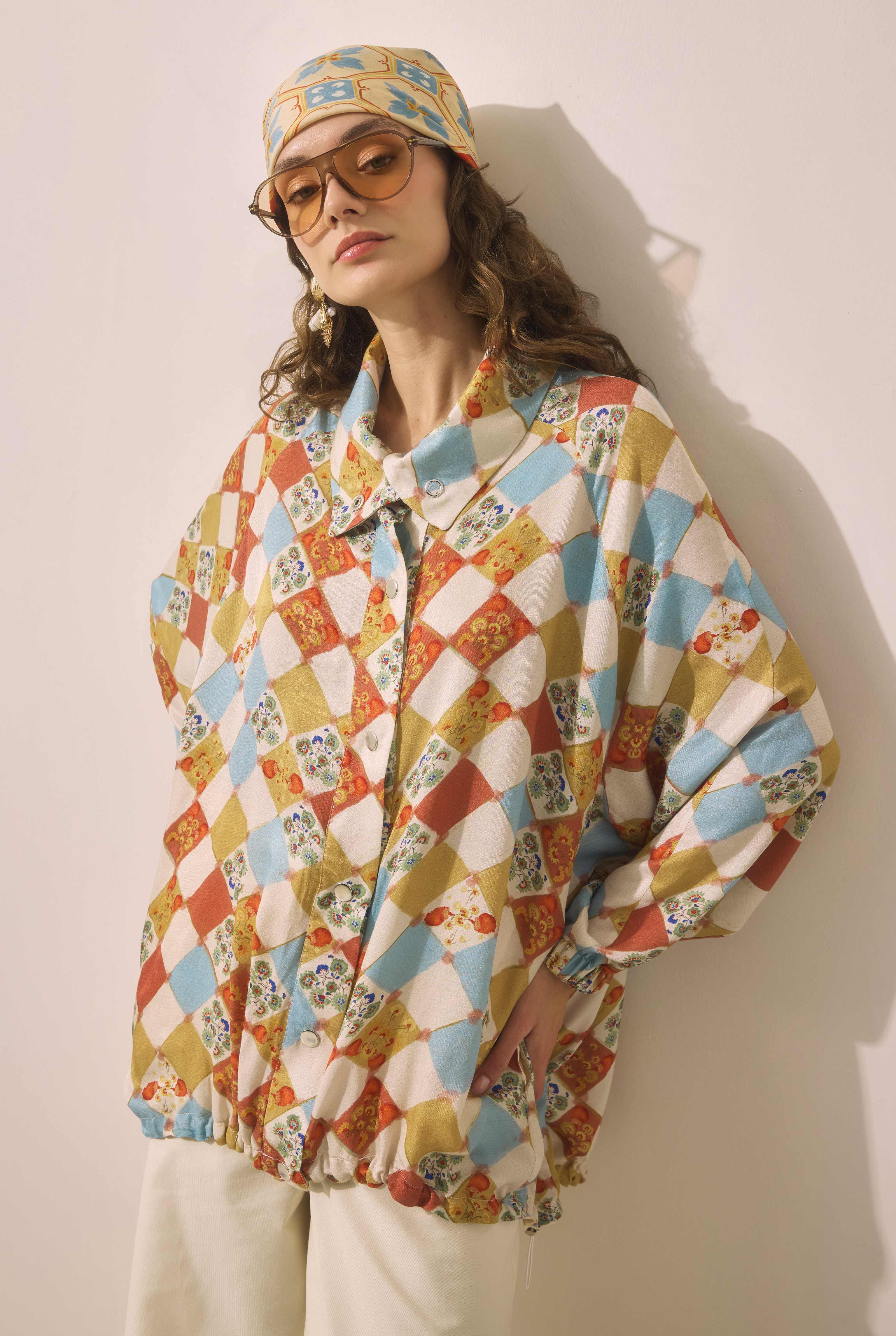 Patterned Bomber Jacket - 3