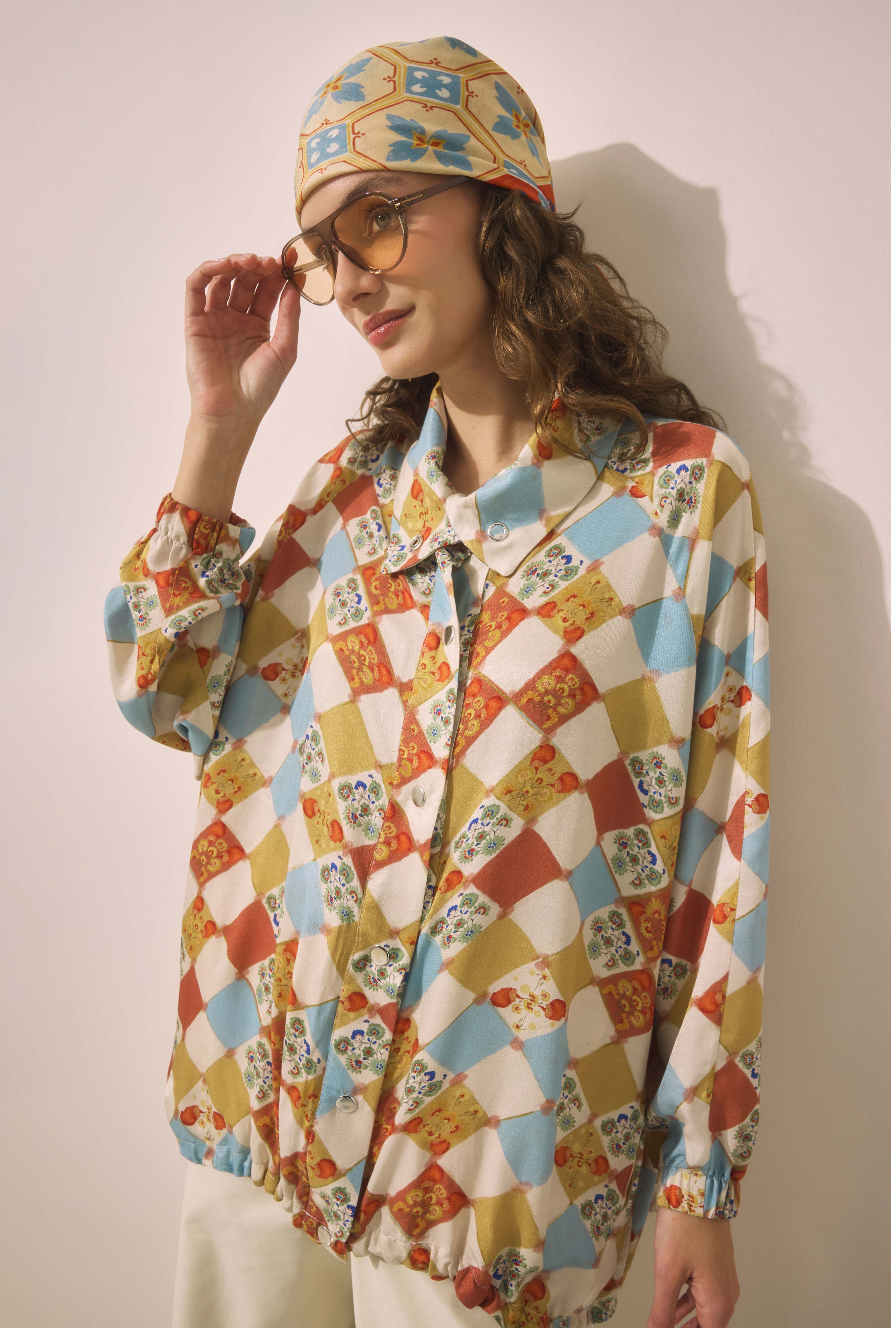 Patterned Bomber Jacket - 4