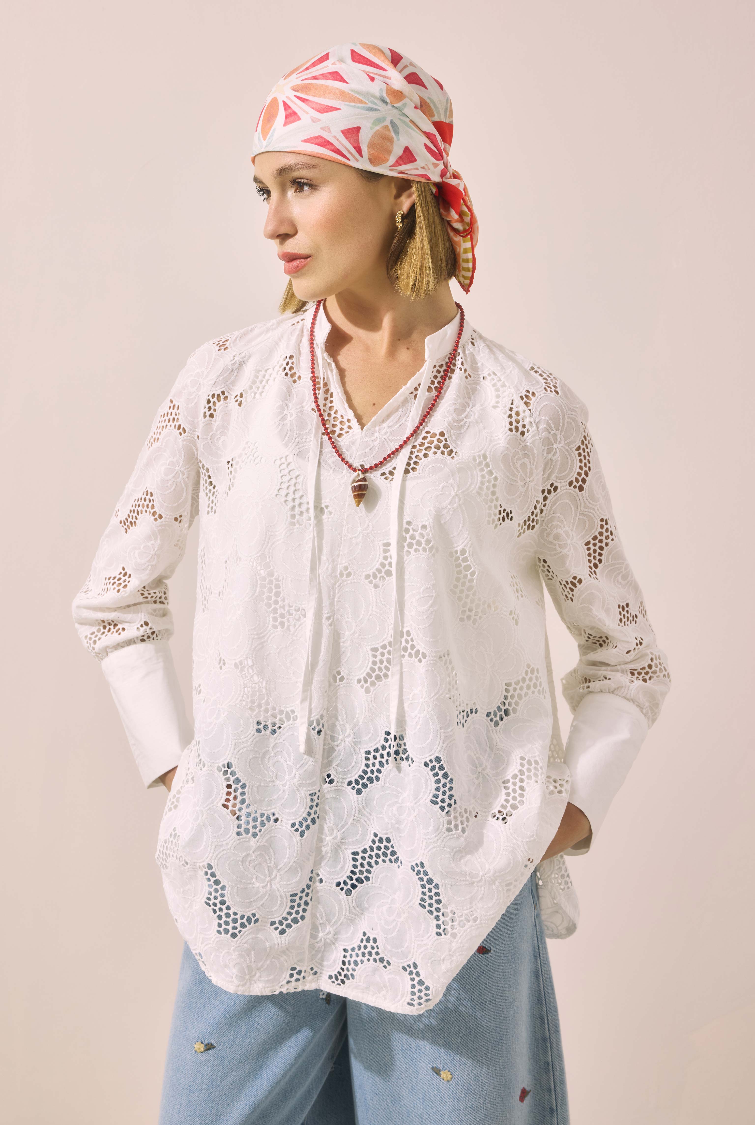 Guipure Tunic White - HE-QA