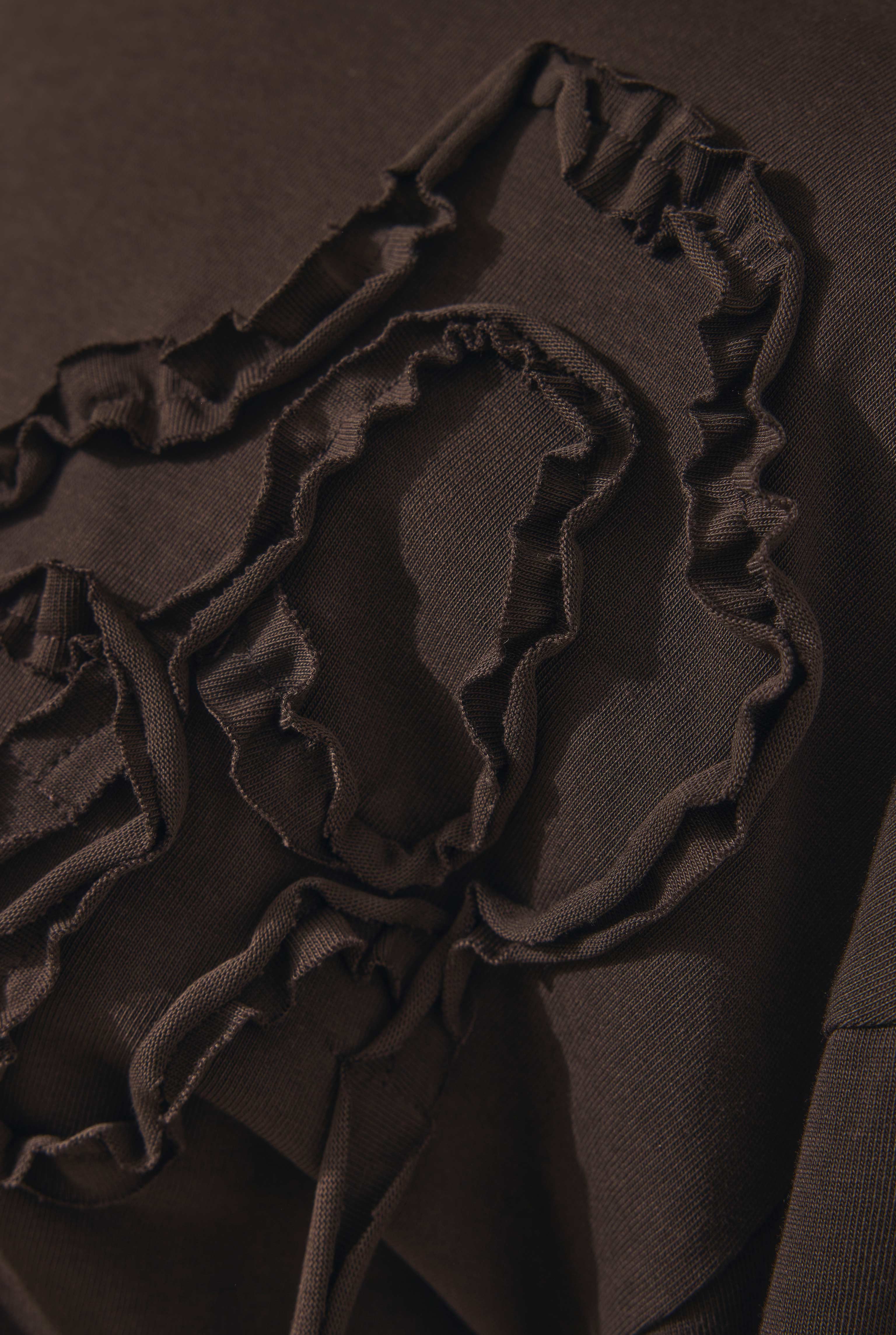 Embossed Embroidered Sweatshirt Brown - 3