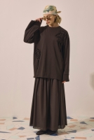 Embossed Embroidered Sweatshirt Brown 
