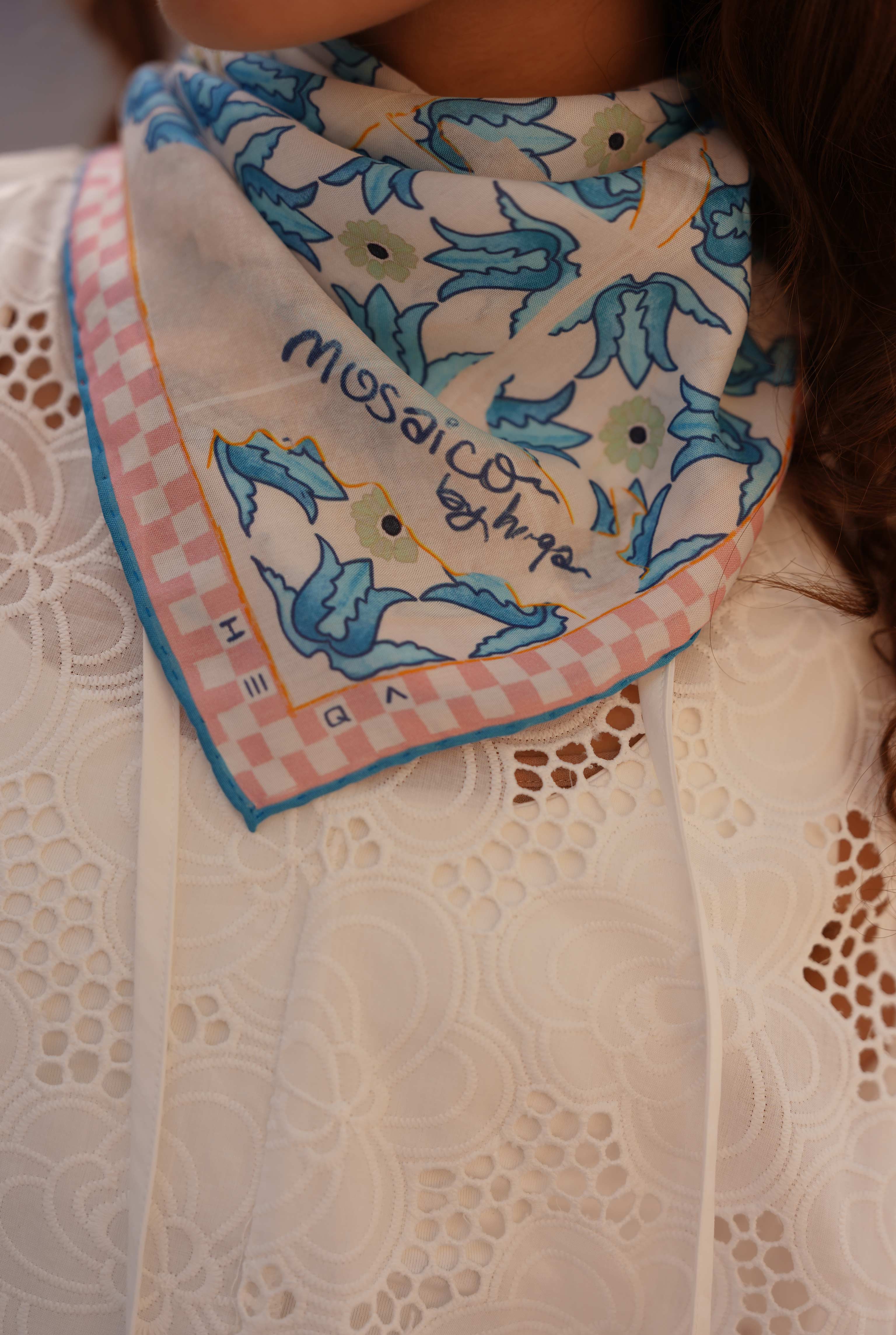 Flor Fragmenta Scarf Light Blue - 2