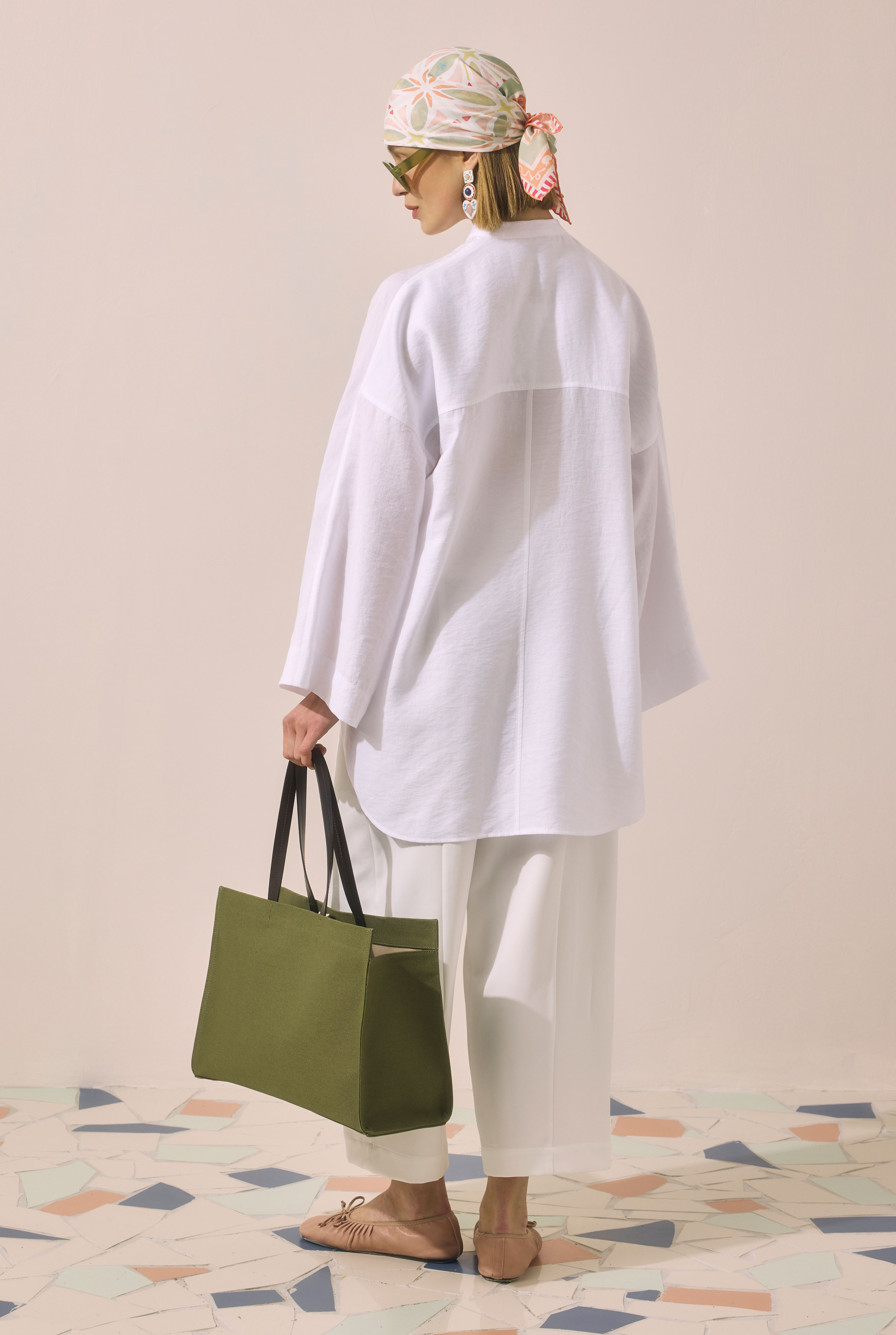 Pleat Detailed Shirt White - 11
