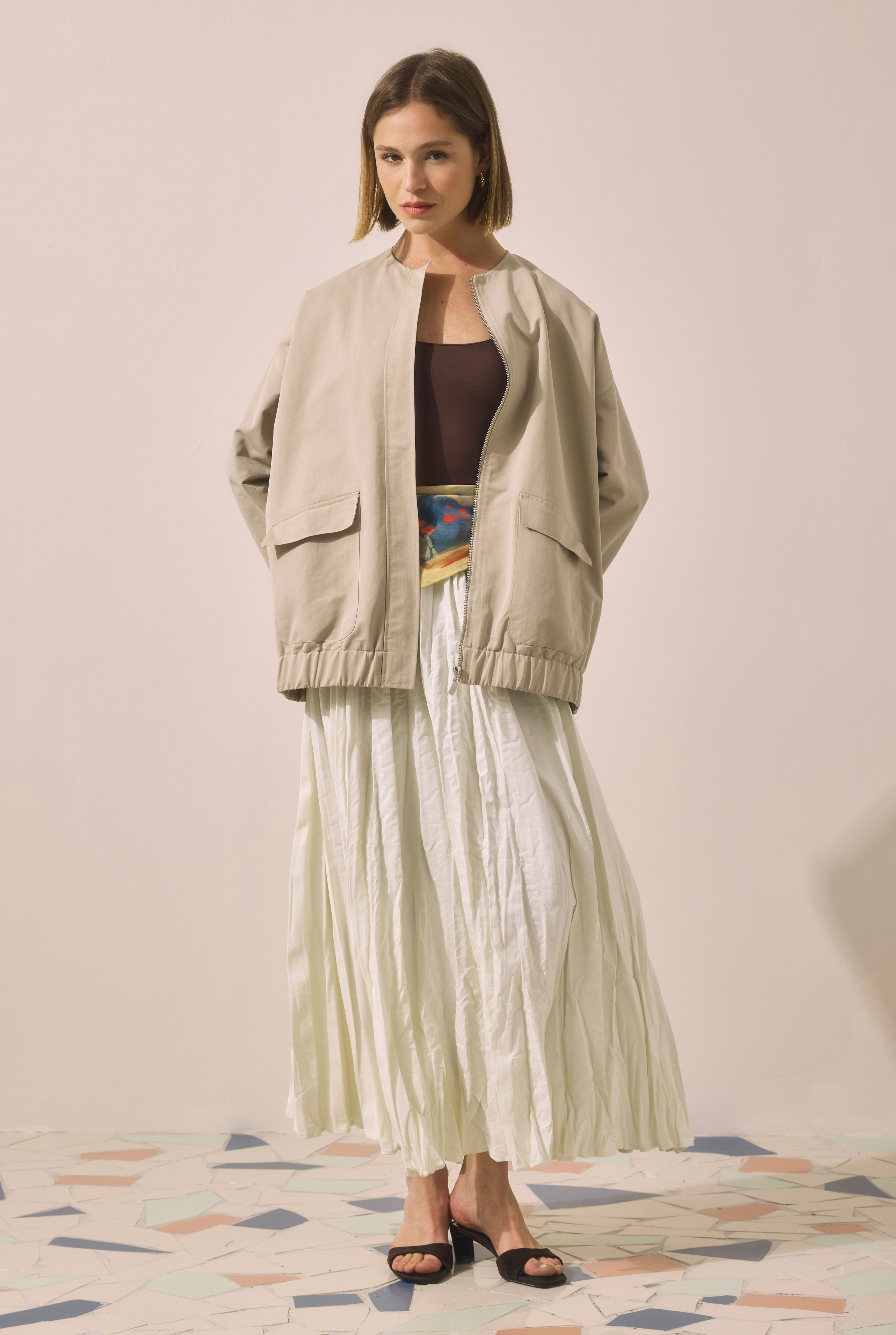 Wrinkled Seasonal Skirt Ecru - 4