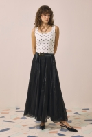 Shimmery Crinkle Skirt Black 