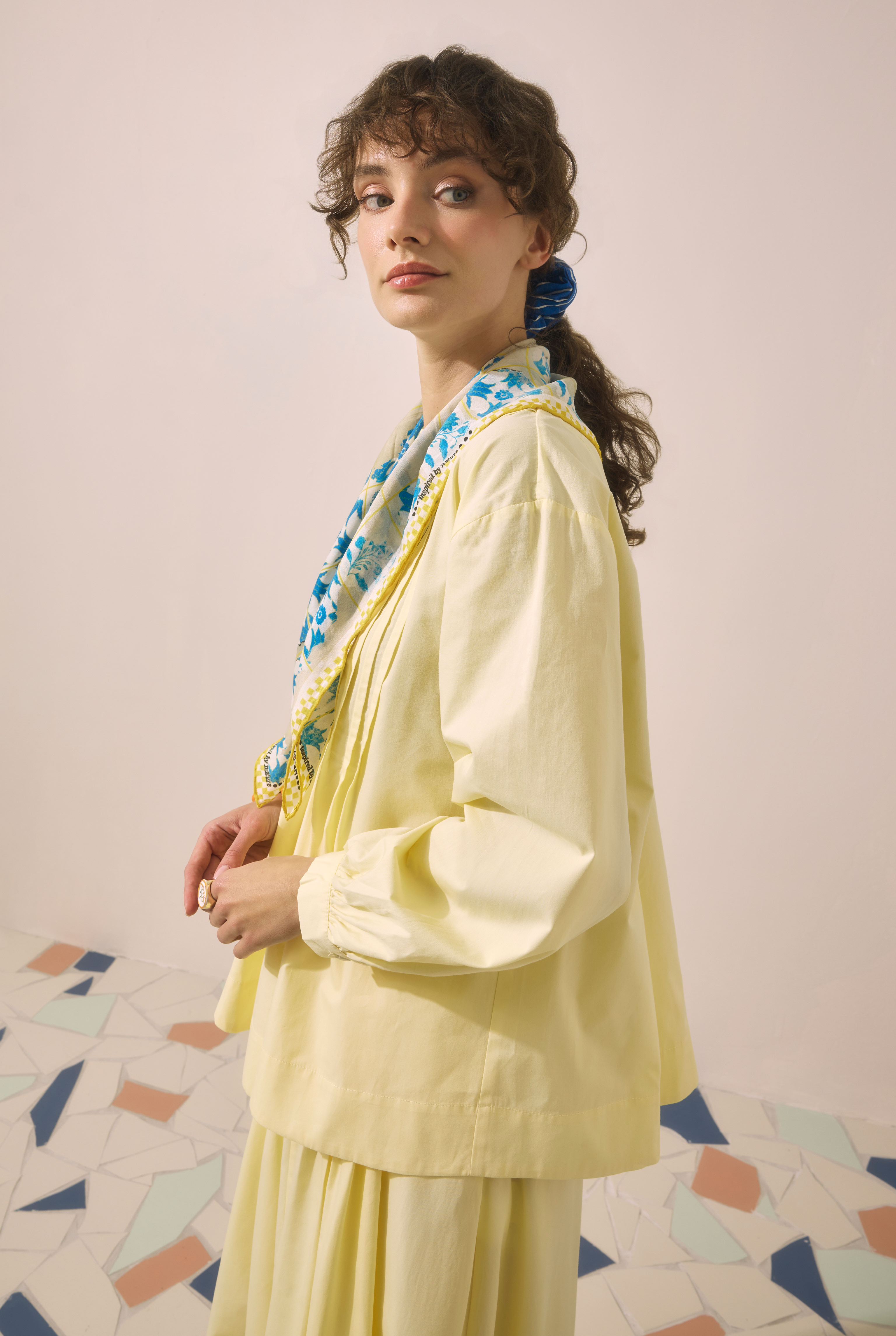 Pintuck Detailed Set Soft Yellow - 2