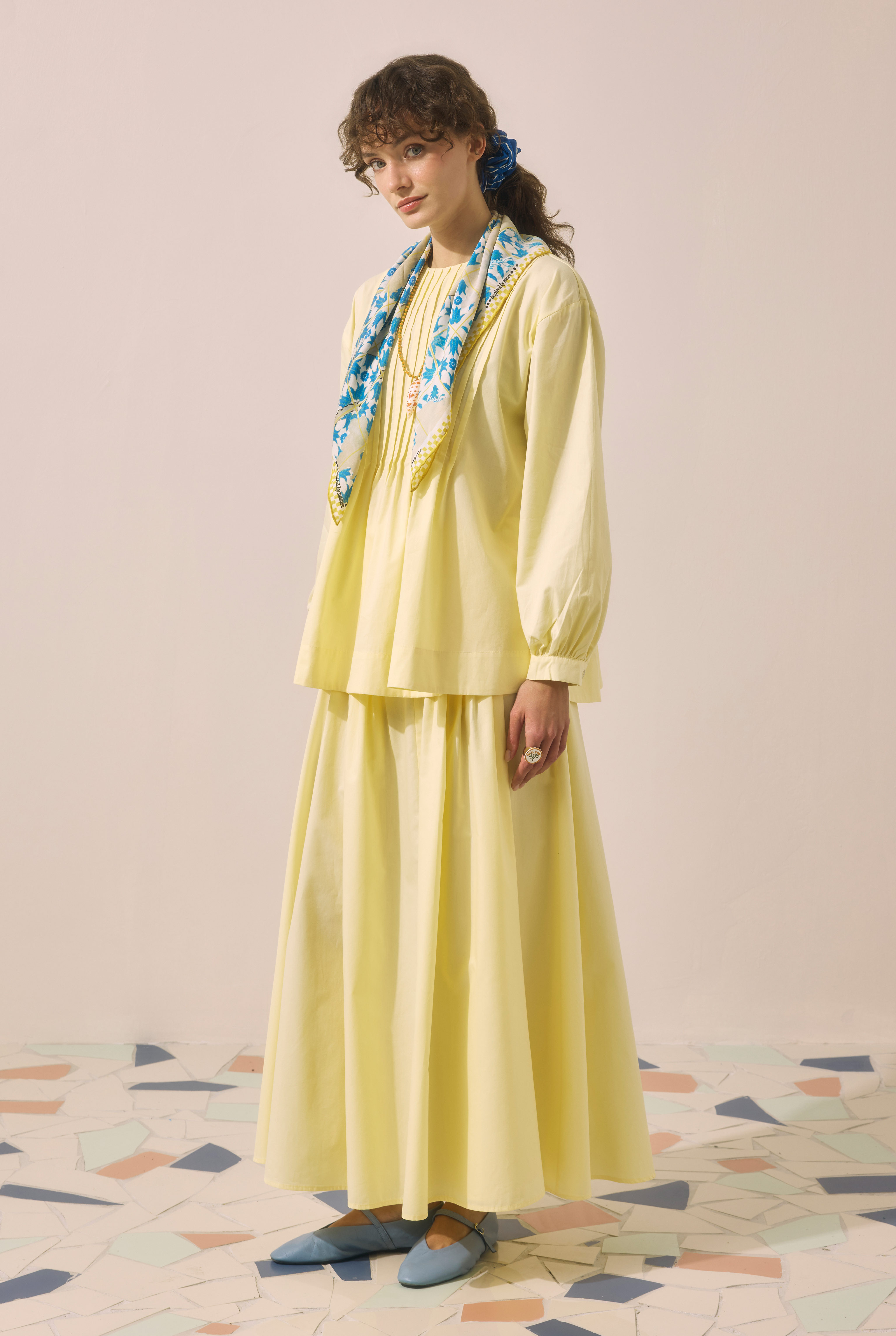 Pintuck Detailed Set Soft Yellow - 4
