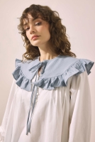 Ruffled Muslin Collar Pastel Blue 