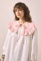 Ruffled Muslin Collar Powder Pink 