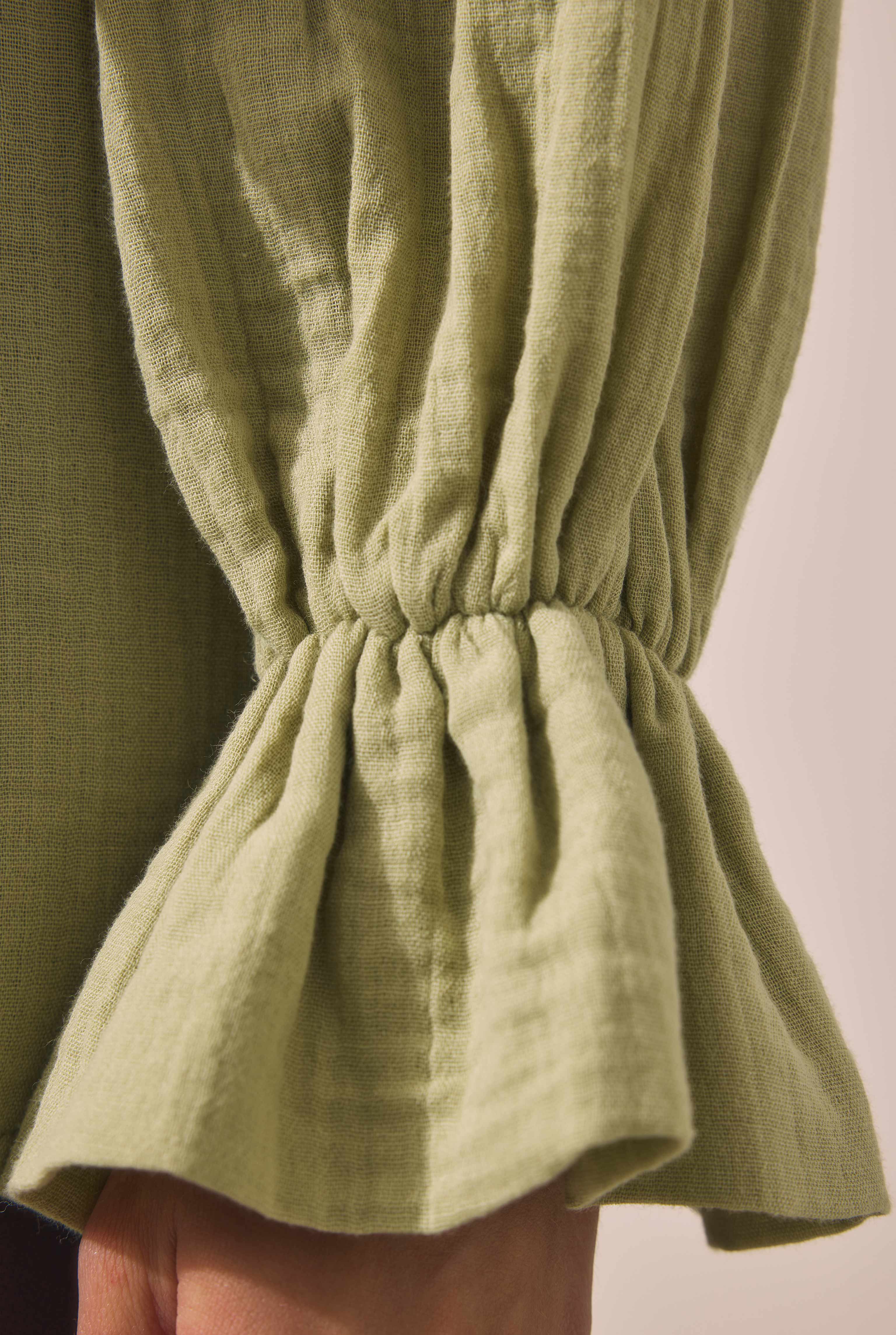 Flowy Muslin Shirt Sage Green - 5