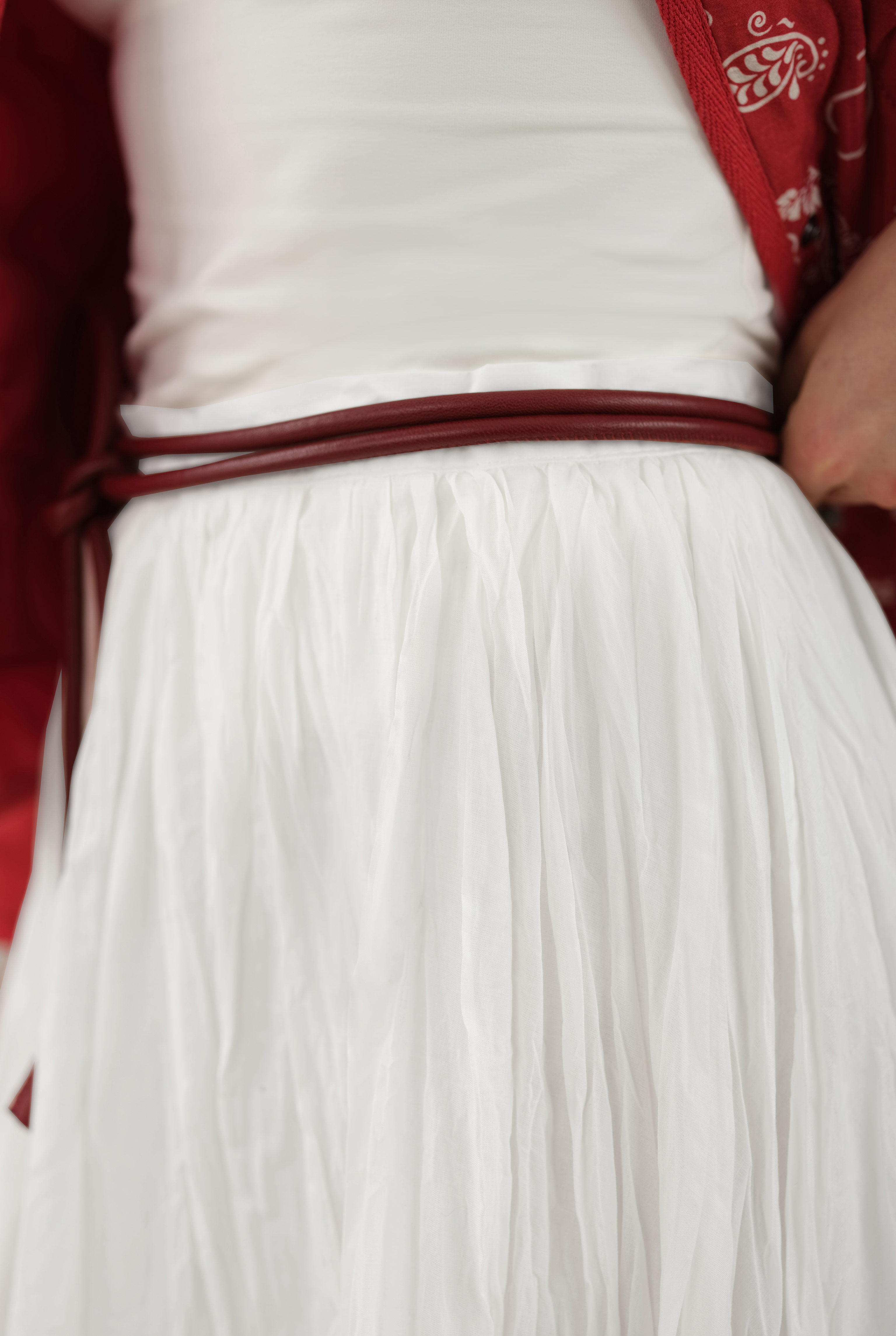 Wrinkled Voile Skirt Ecru - 5