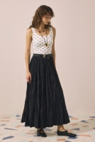Wrinkled Voile Skirt Black 