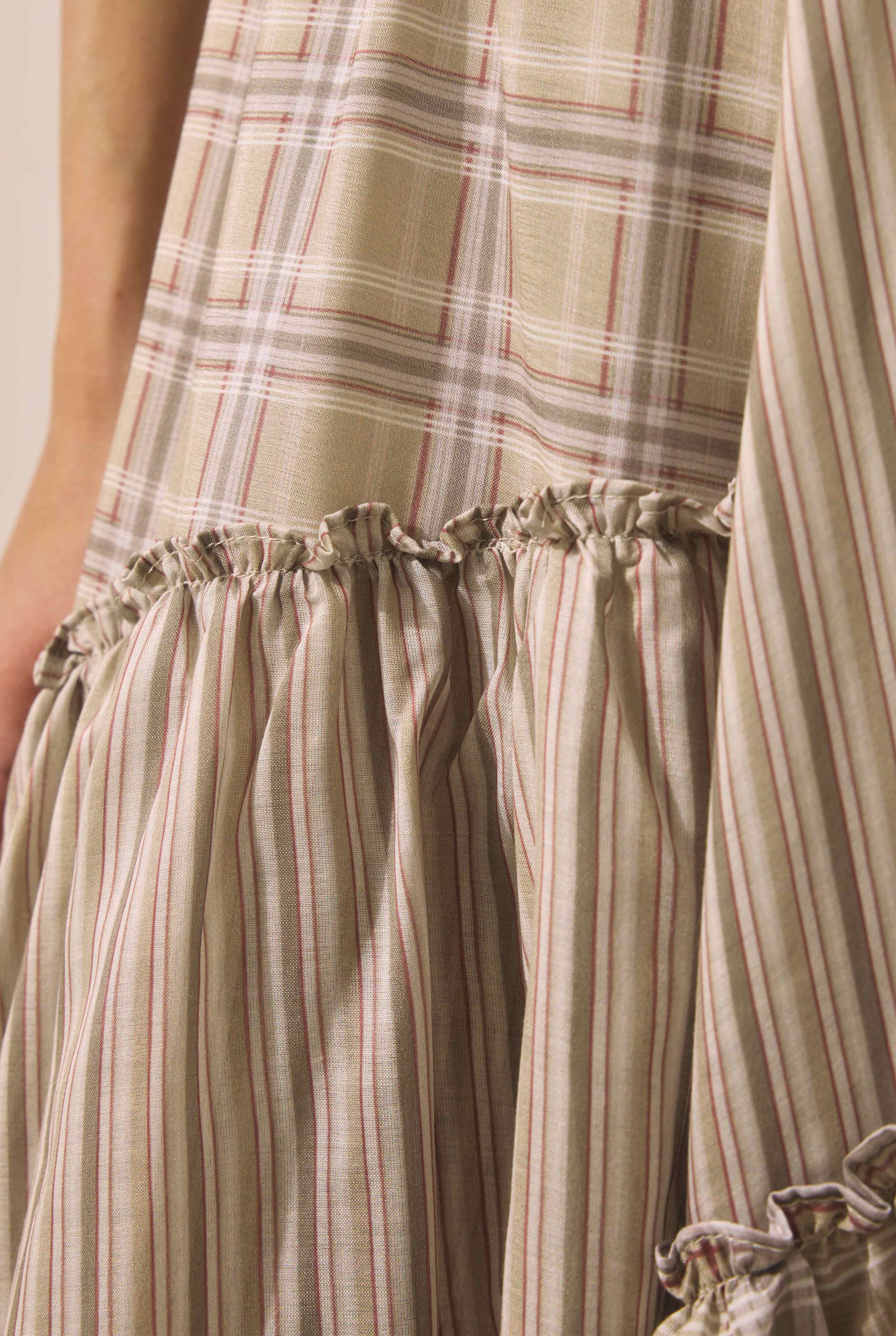 Tiered Voile Skirt Green - 6