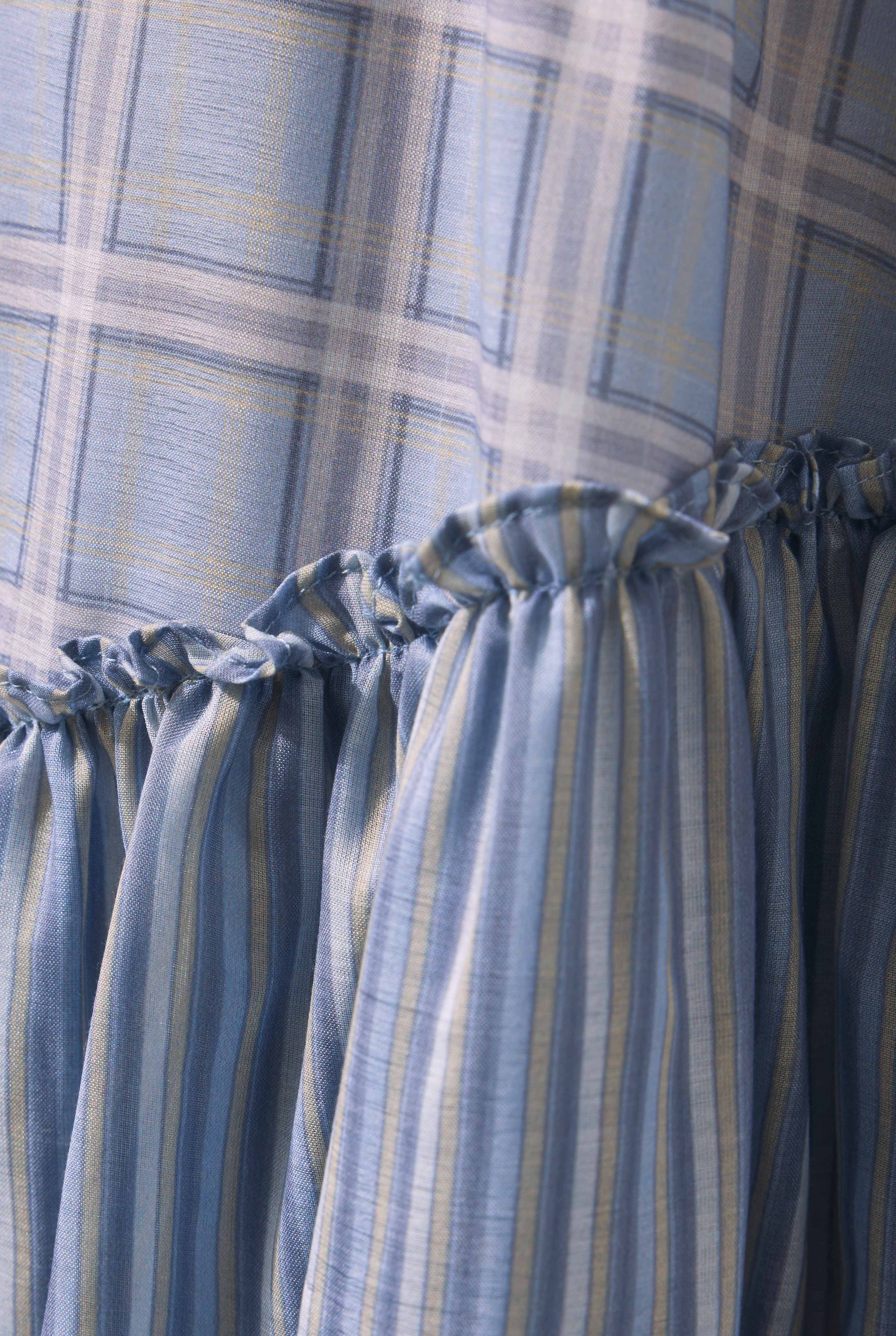 Tiered Voile Skirt Blue - 7