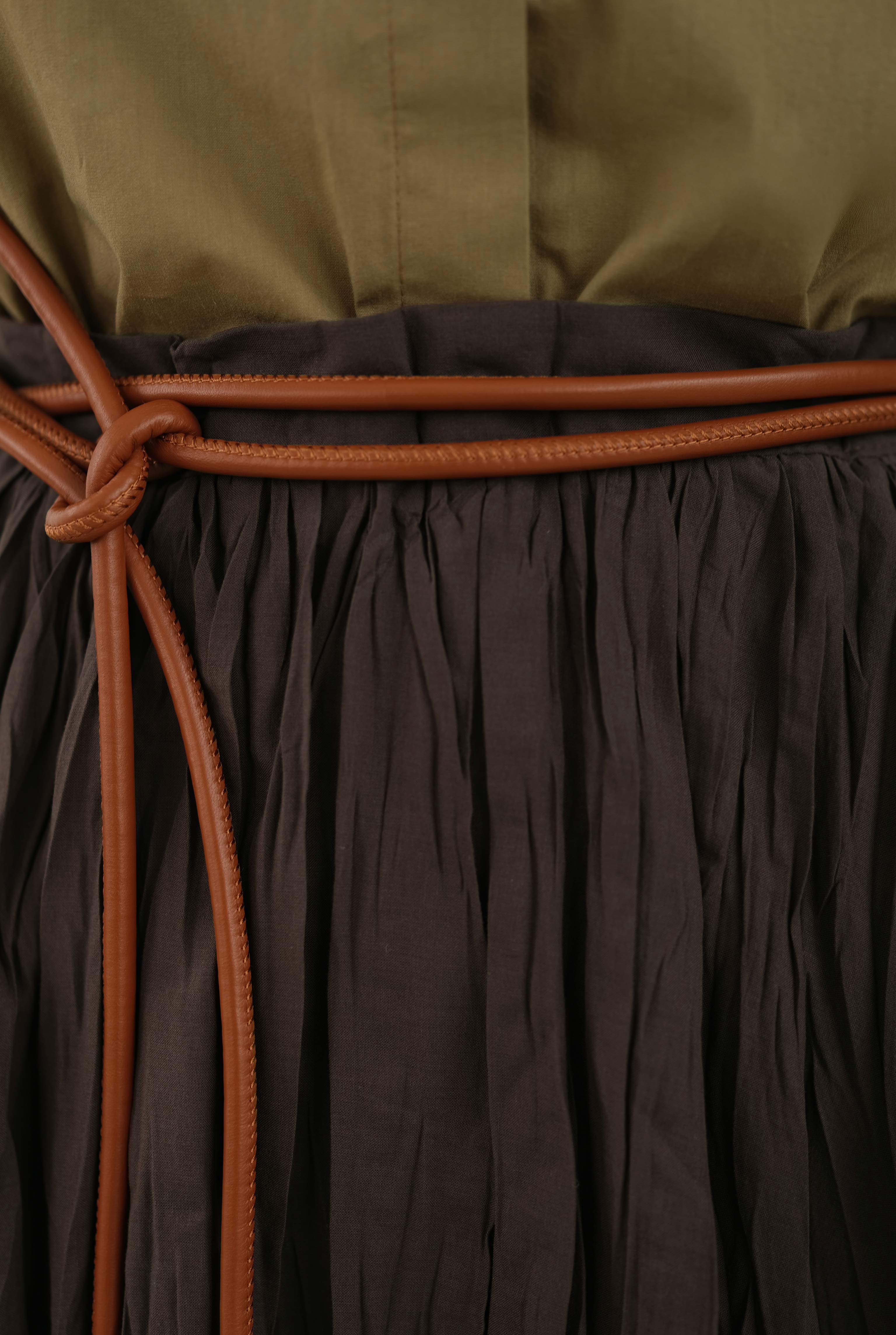 Wrinkled Voile Skirt Dark Brown - 6