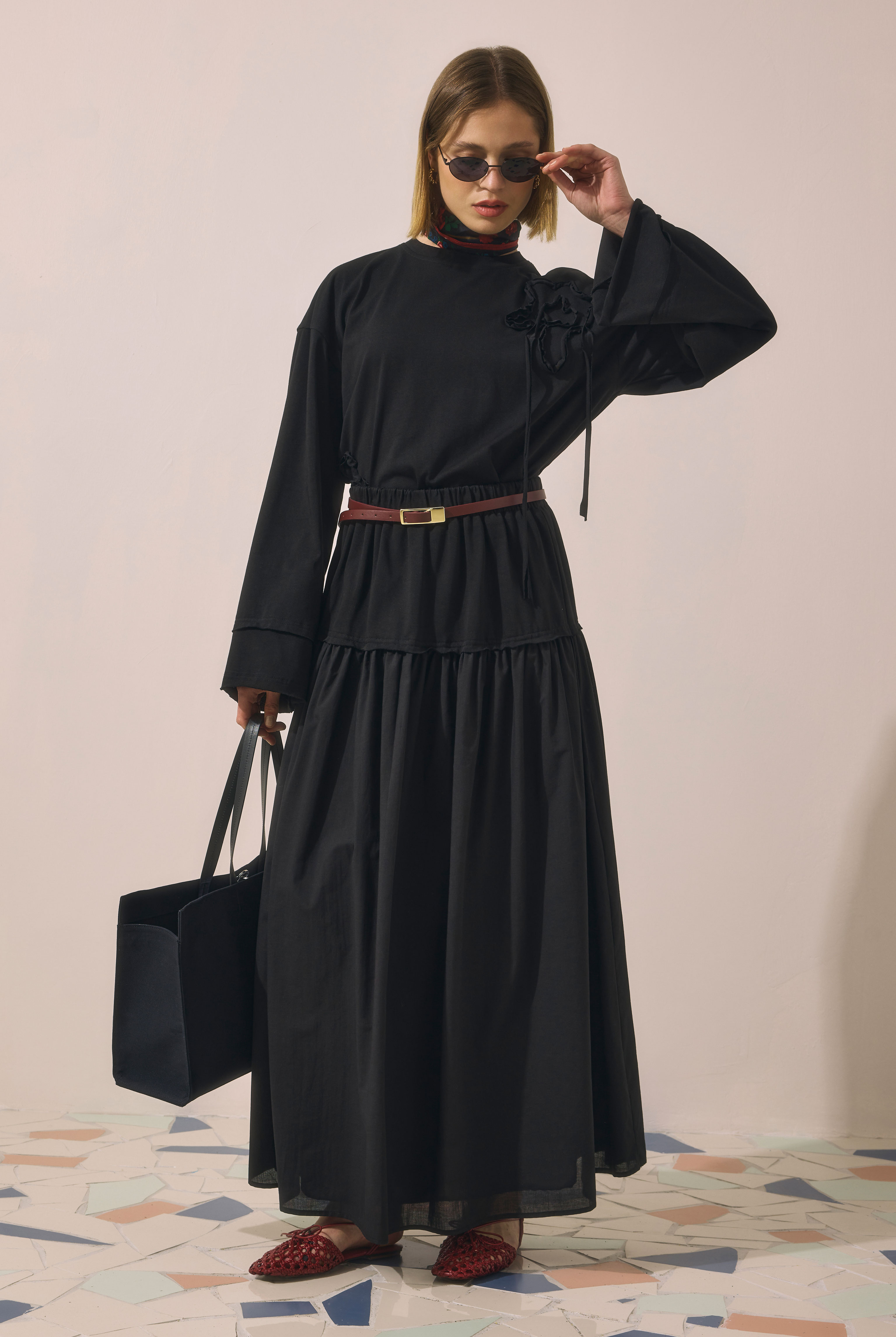 Rectangular Canvas Tote Bag Black - 3