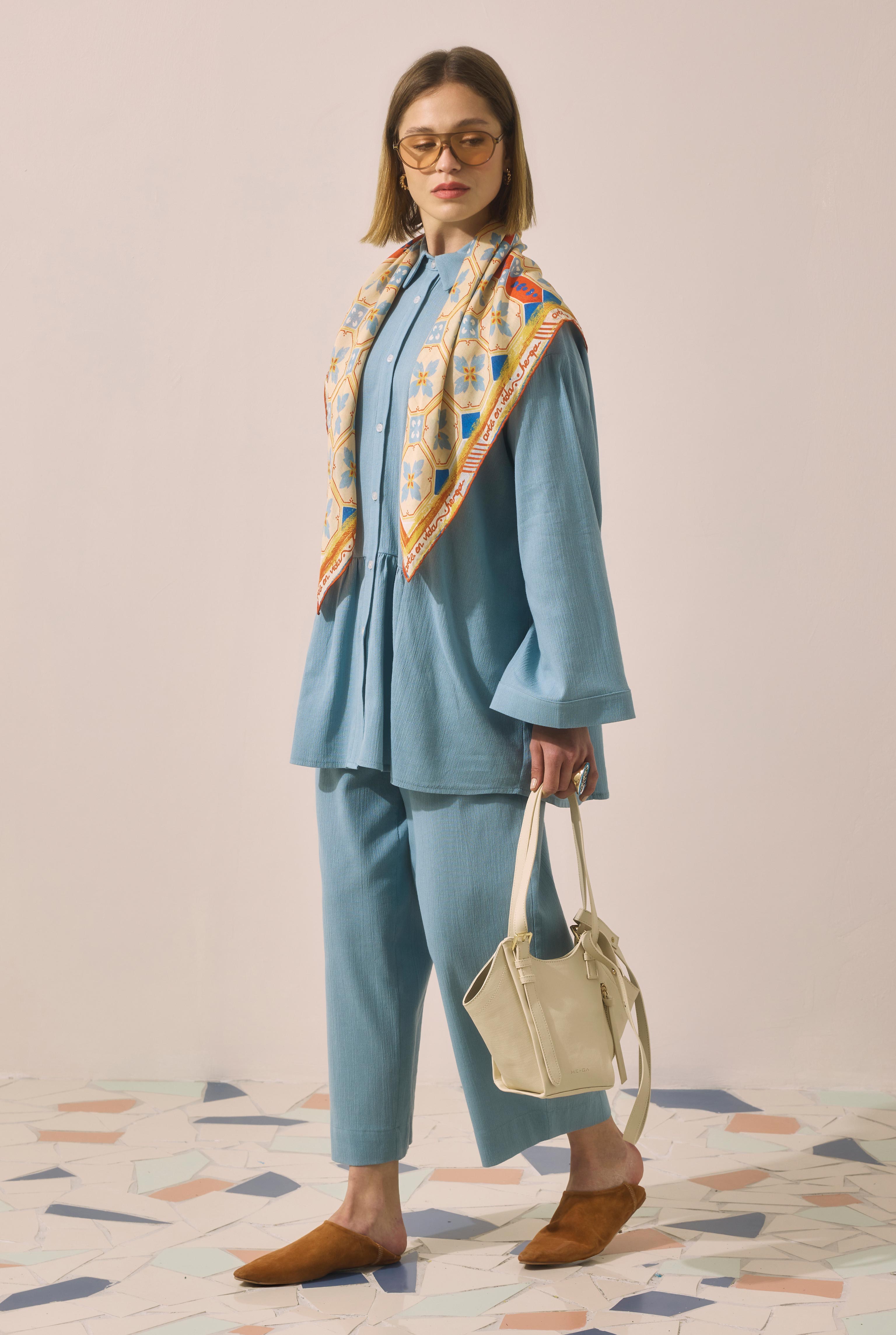 Fermuar Detaylı Shopper Çanta Krem - 2