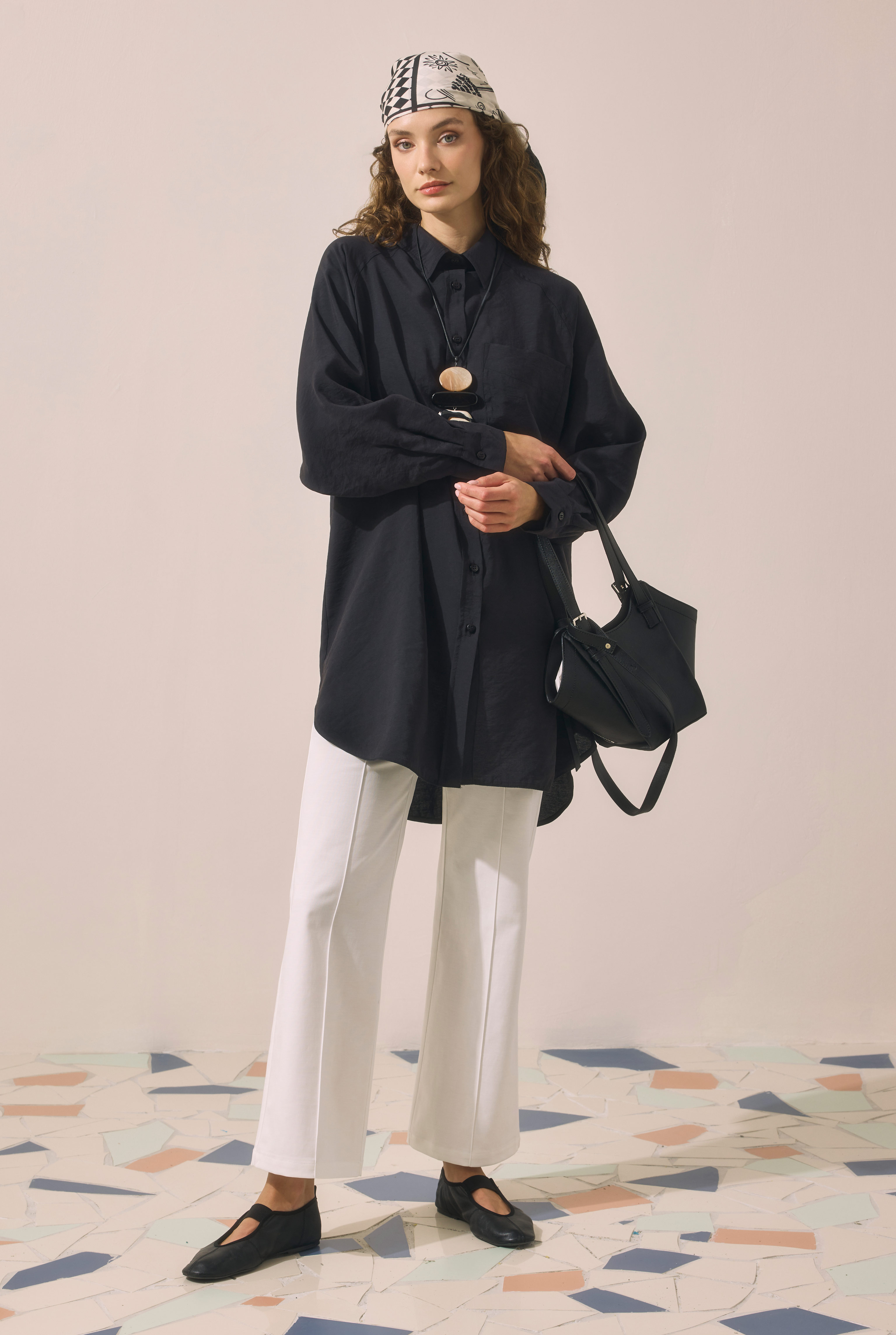 Fermuar Detaylı Shopper Çanta Siyah - 5