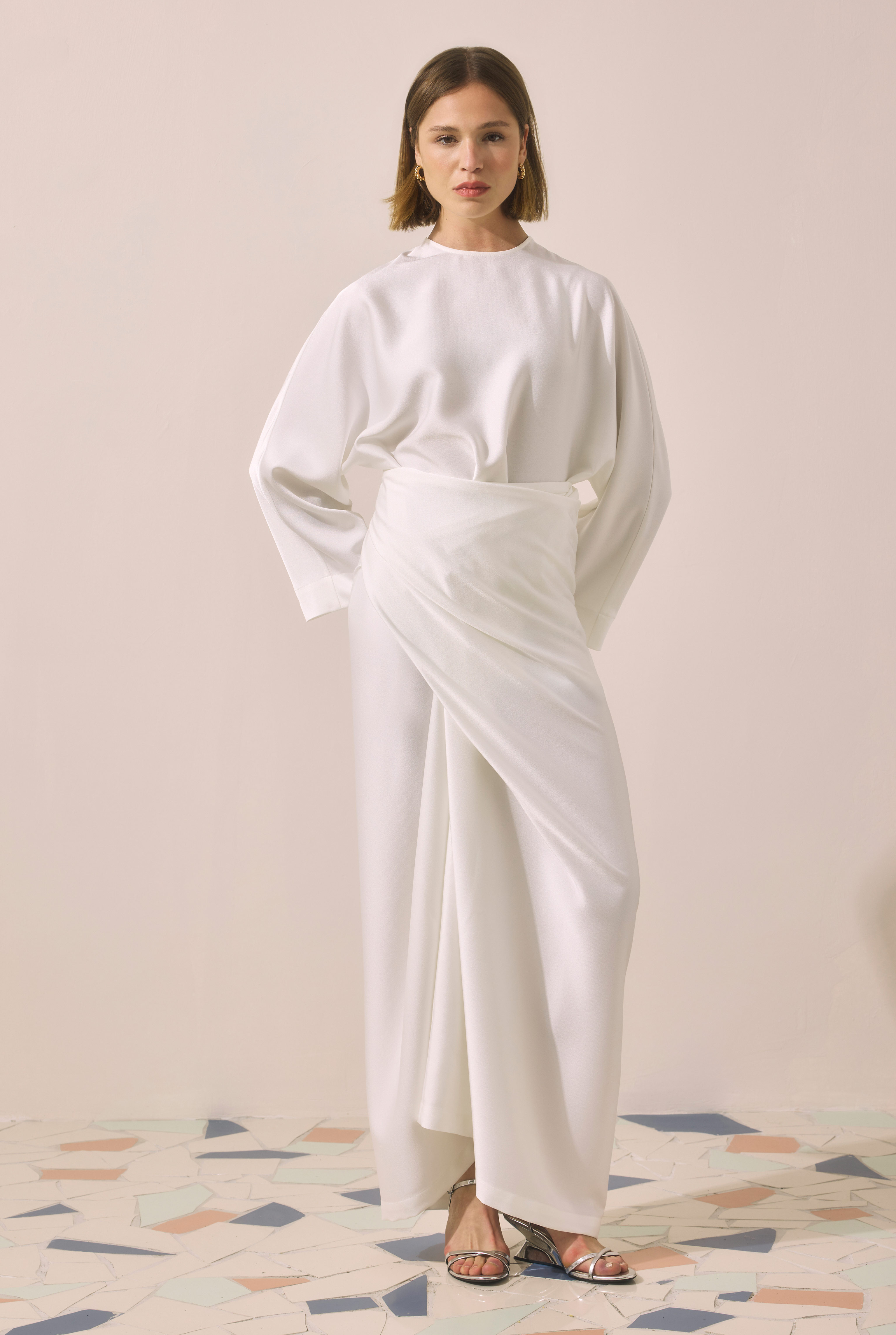 Two-piece Basic Dress Ecru - 3