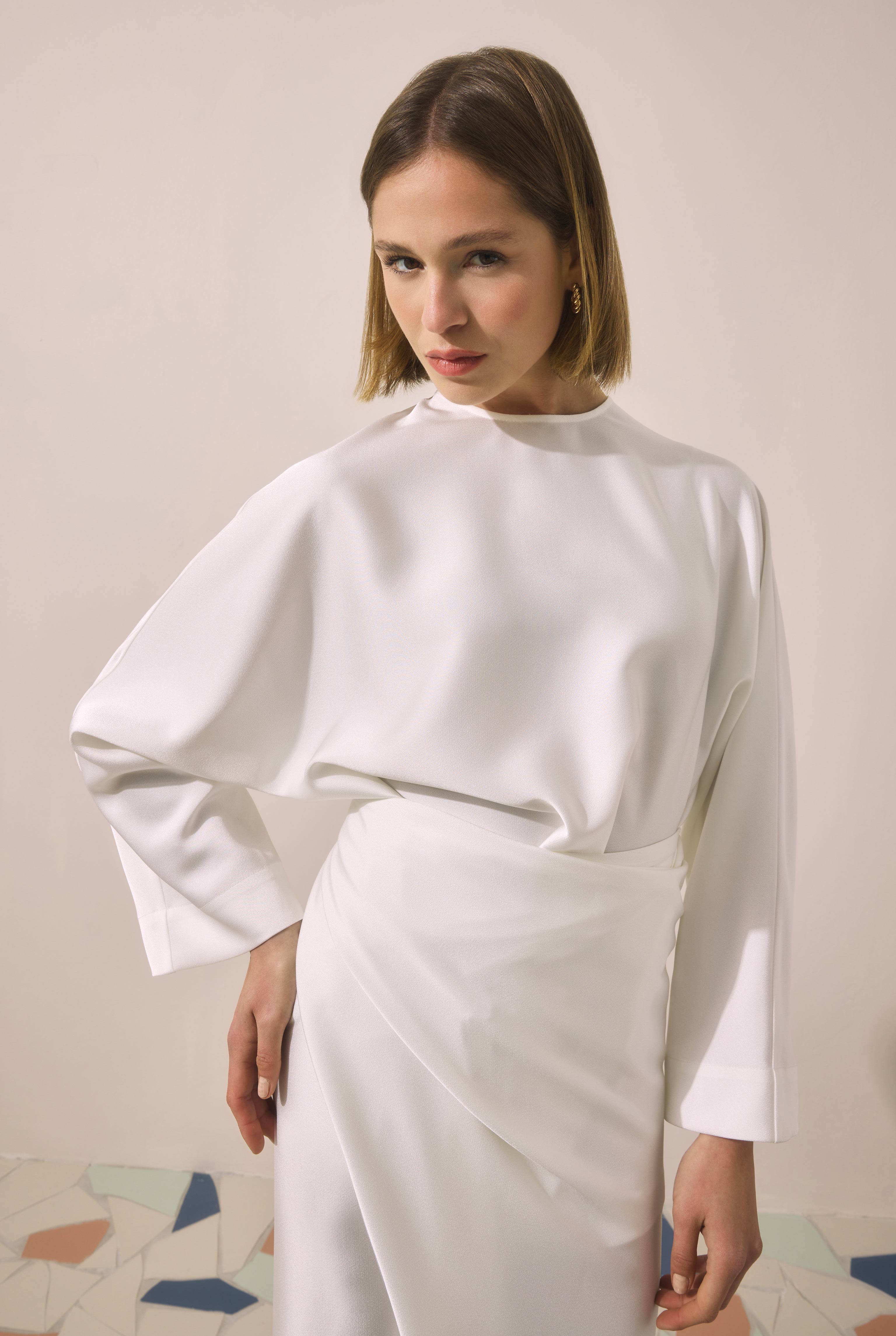 Two-piece Basic Dress Ecru - 2