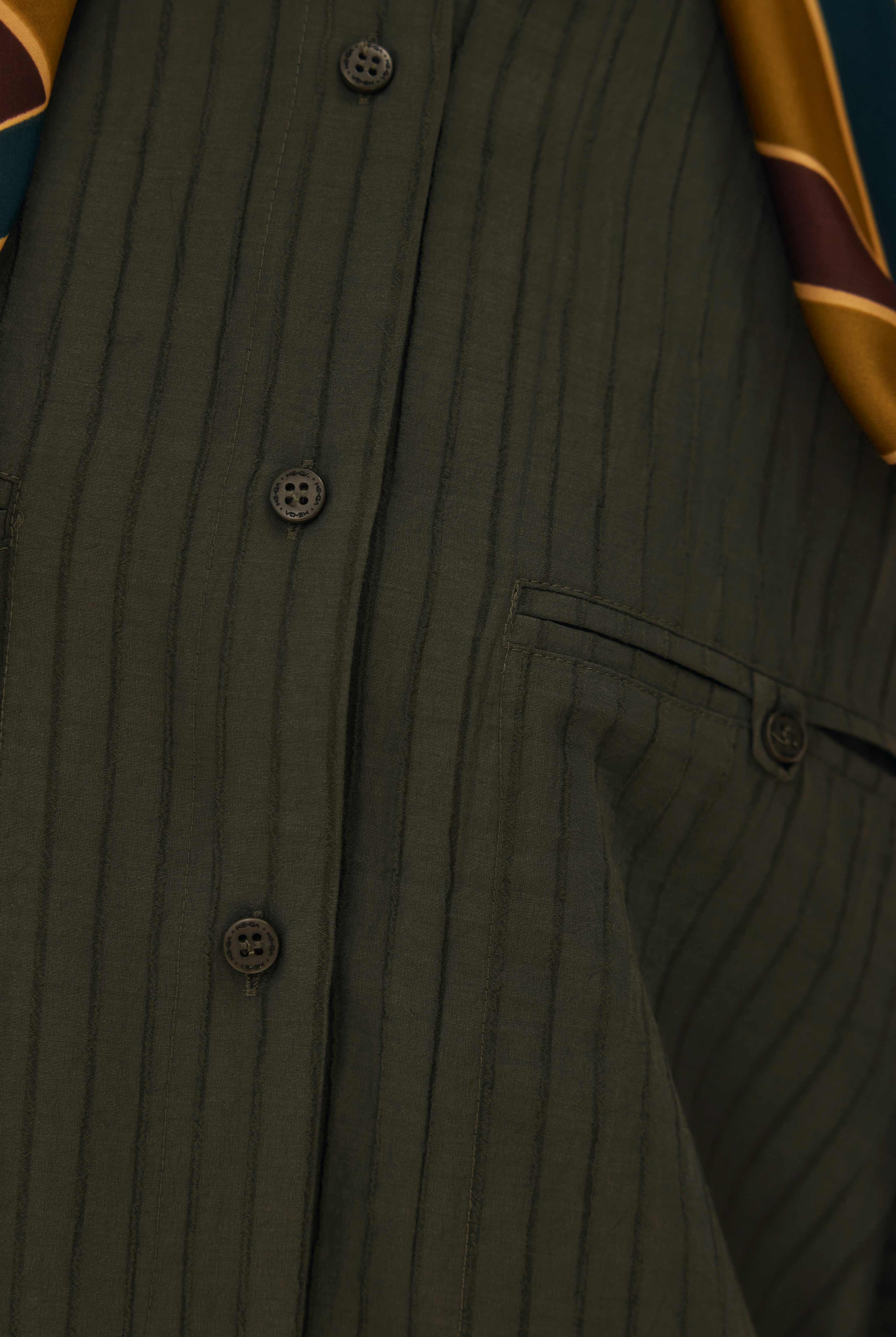 Welt Pocket Detail Shirt Forest Green - 5