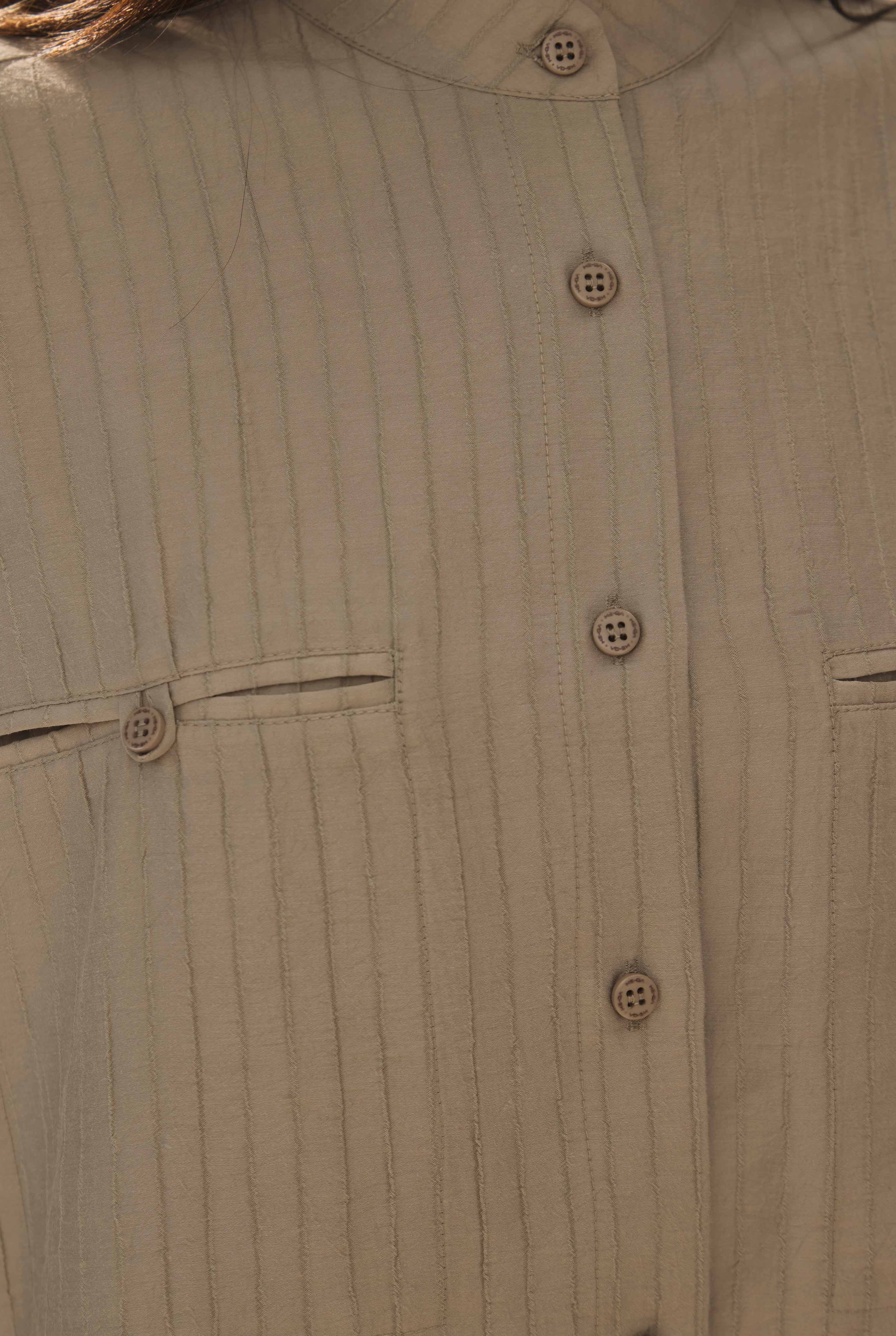 Welt Pocket Detail Shirt Dark Stone - 5