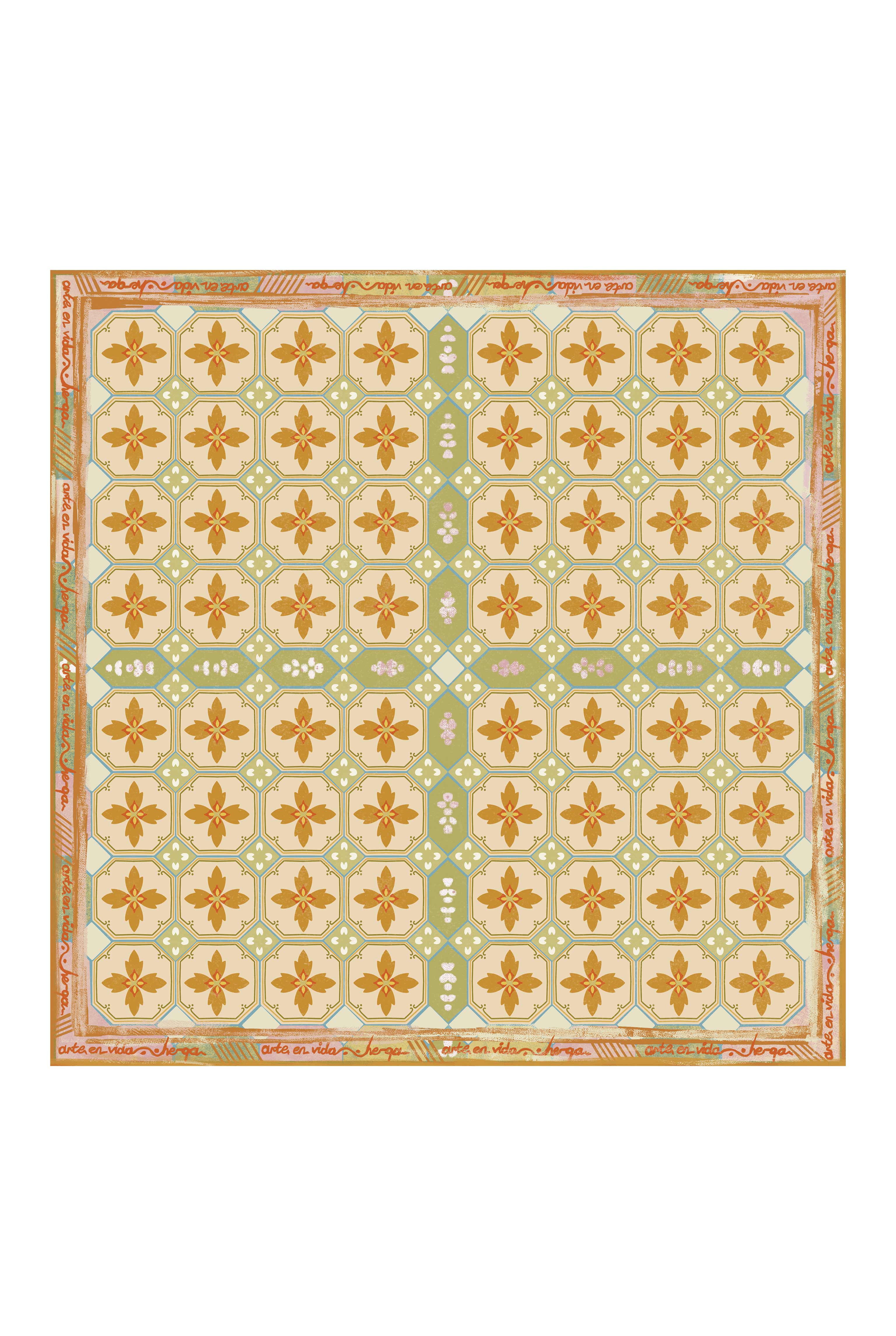 Azulejo Scarf Salmon - 7