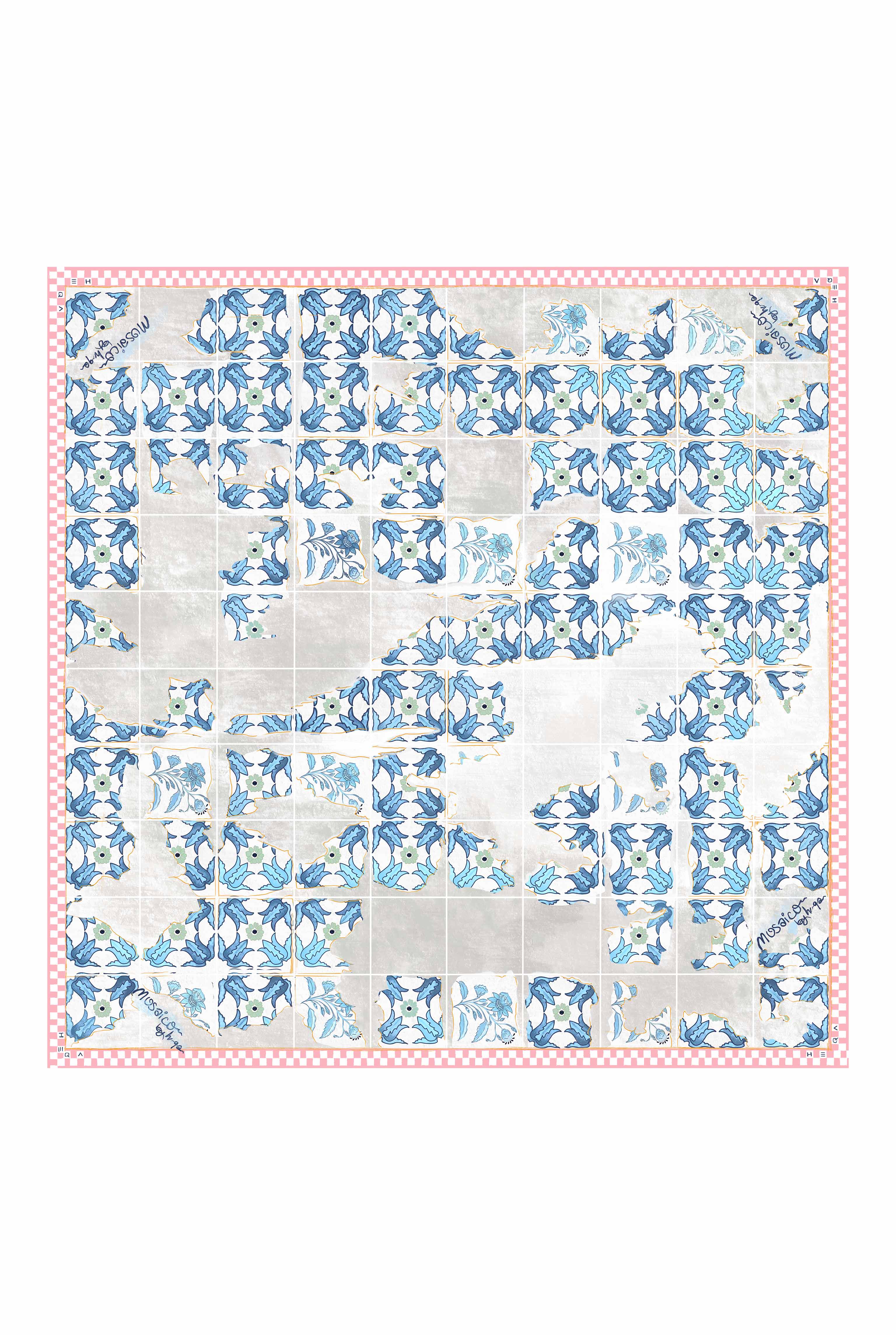 Flor Fragmenta Scarf Light Blue - 3