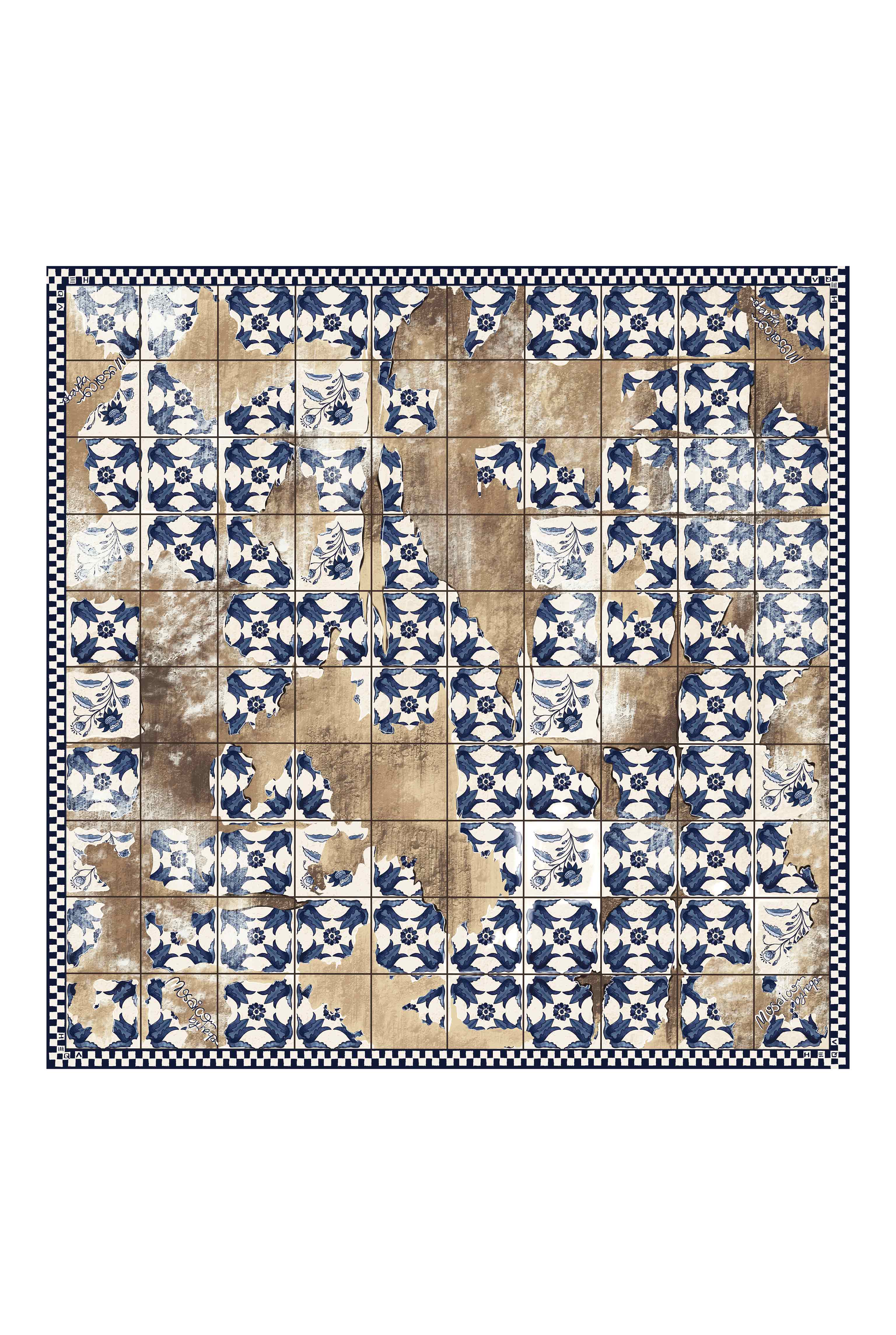Flor Fragmenta Scarf Navy Blue - 4