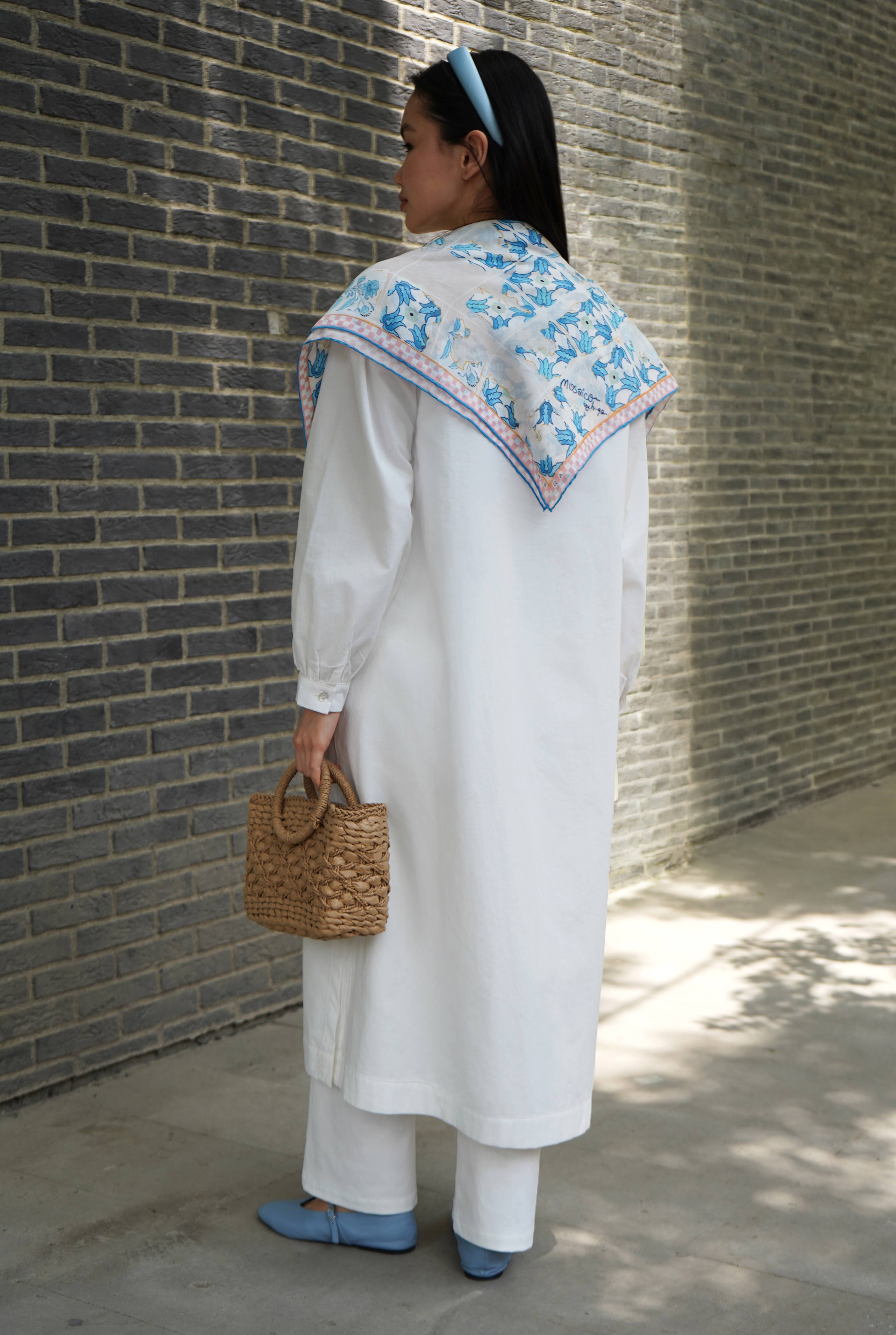 Pintuck Detailed Long Tunic Ecru - 4
