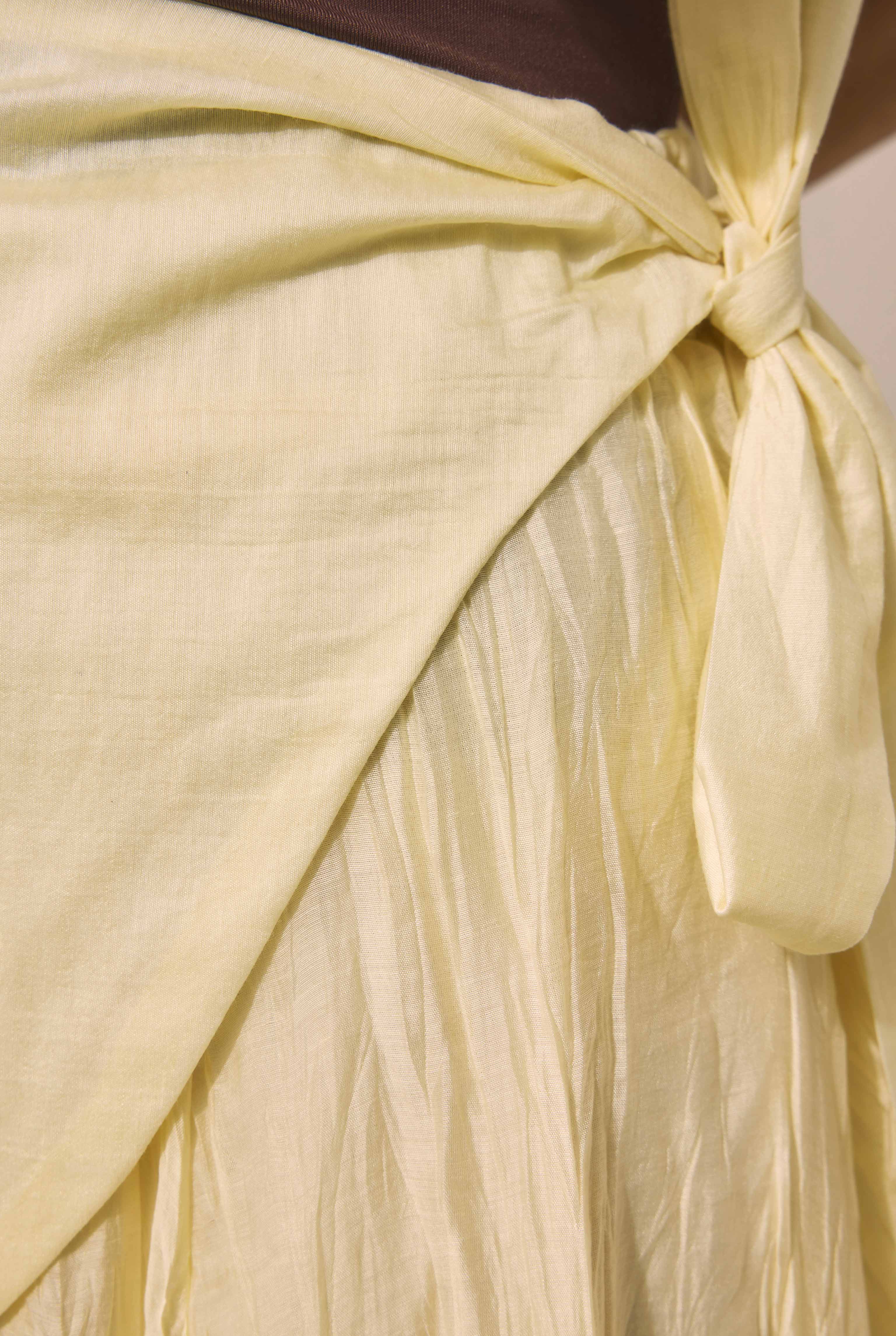 Tie Detail Layered Skirt Vanilla - 6