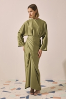 Two-piece Basic Dress Dark Sage Green 