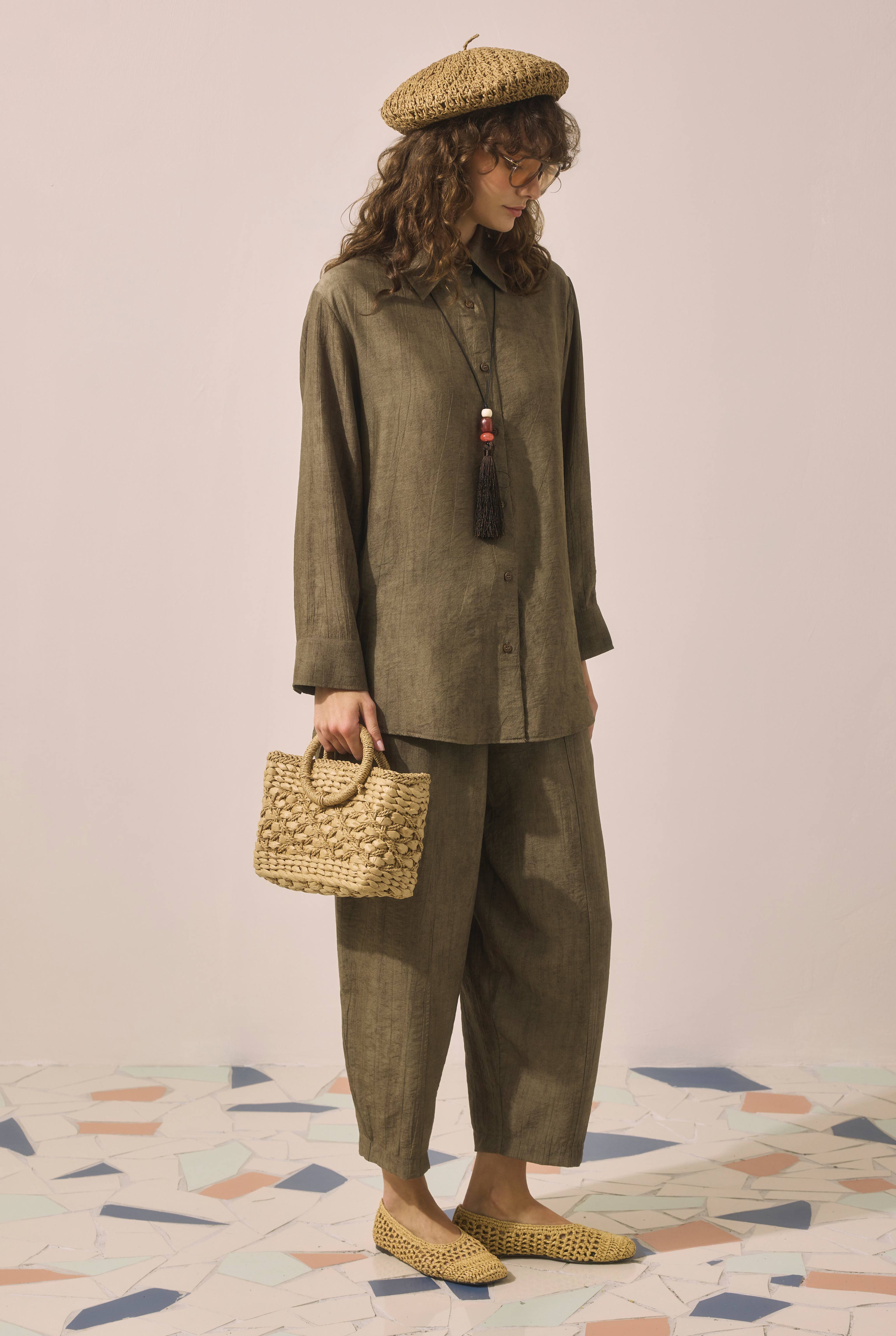Textured Basic Set Khaki - 3