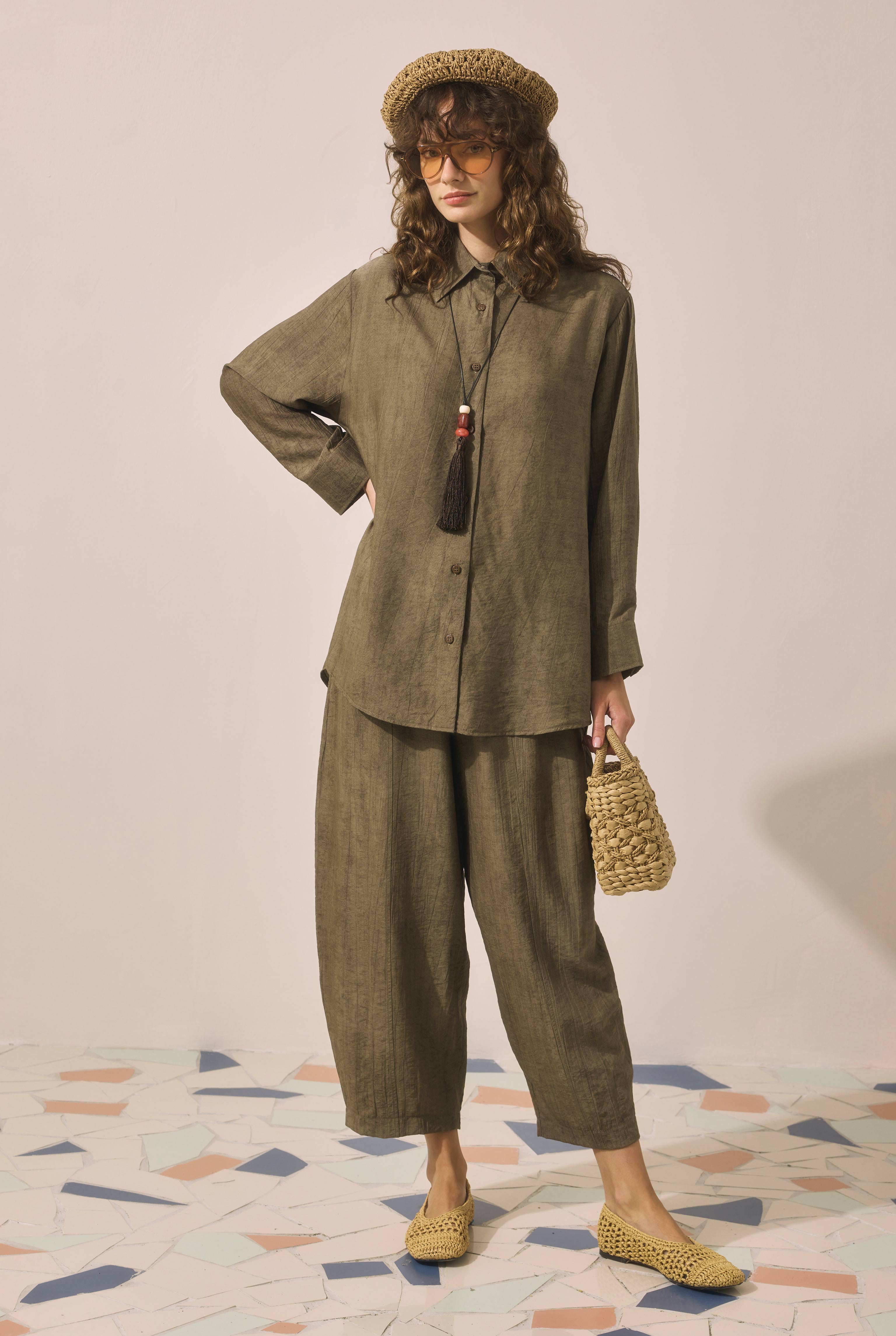 Textured Basic Set Khaki - 2