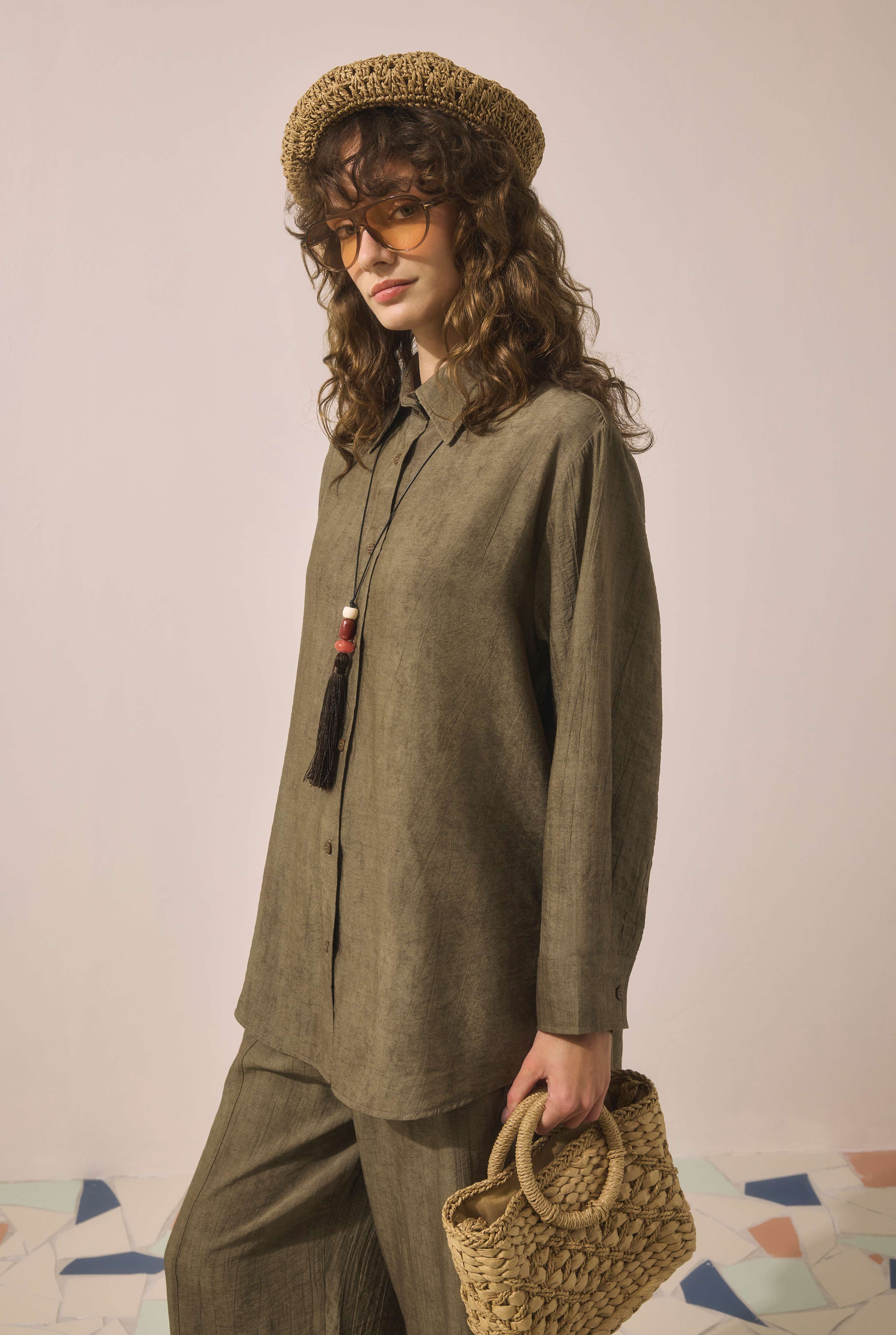 Textured Basic Set Khaki - 5