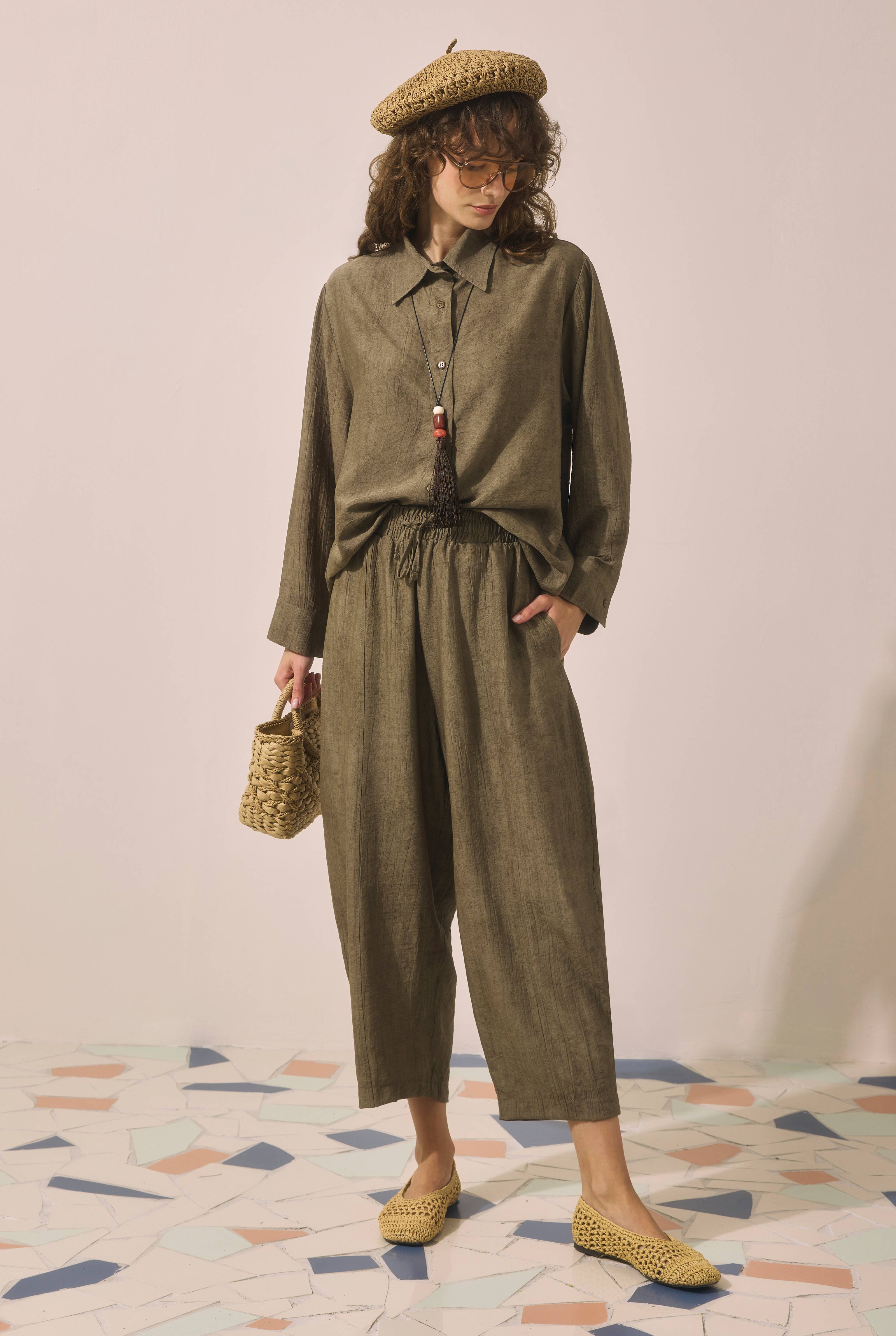 Textured Basic Set Khaki - 1