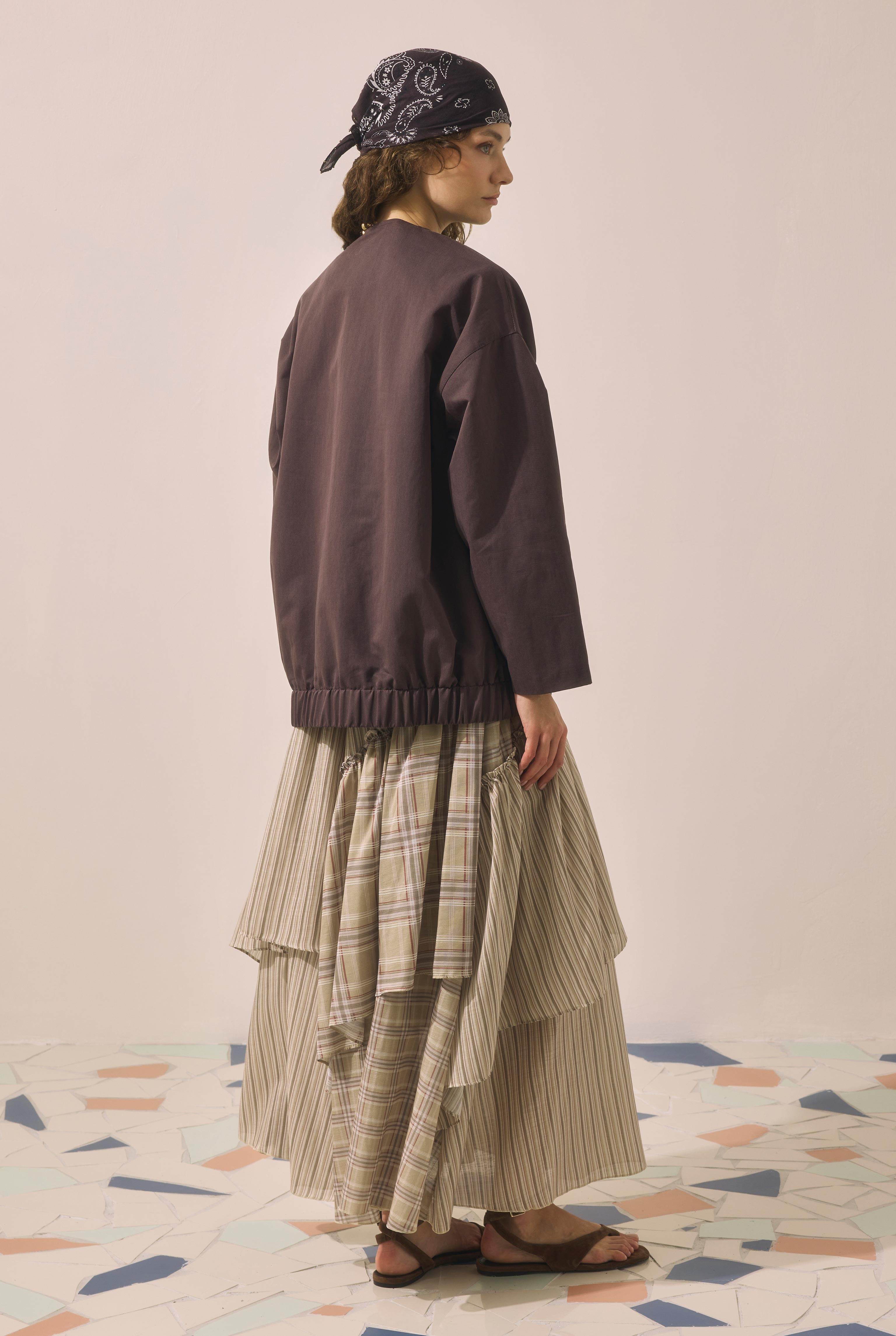 Canvas Bomber Jacket Brown - 5