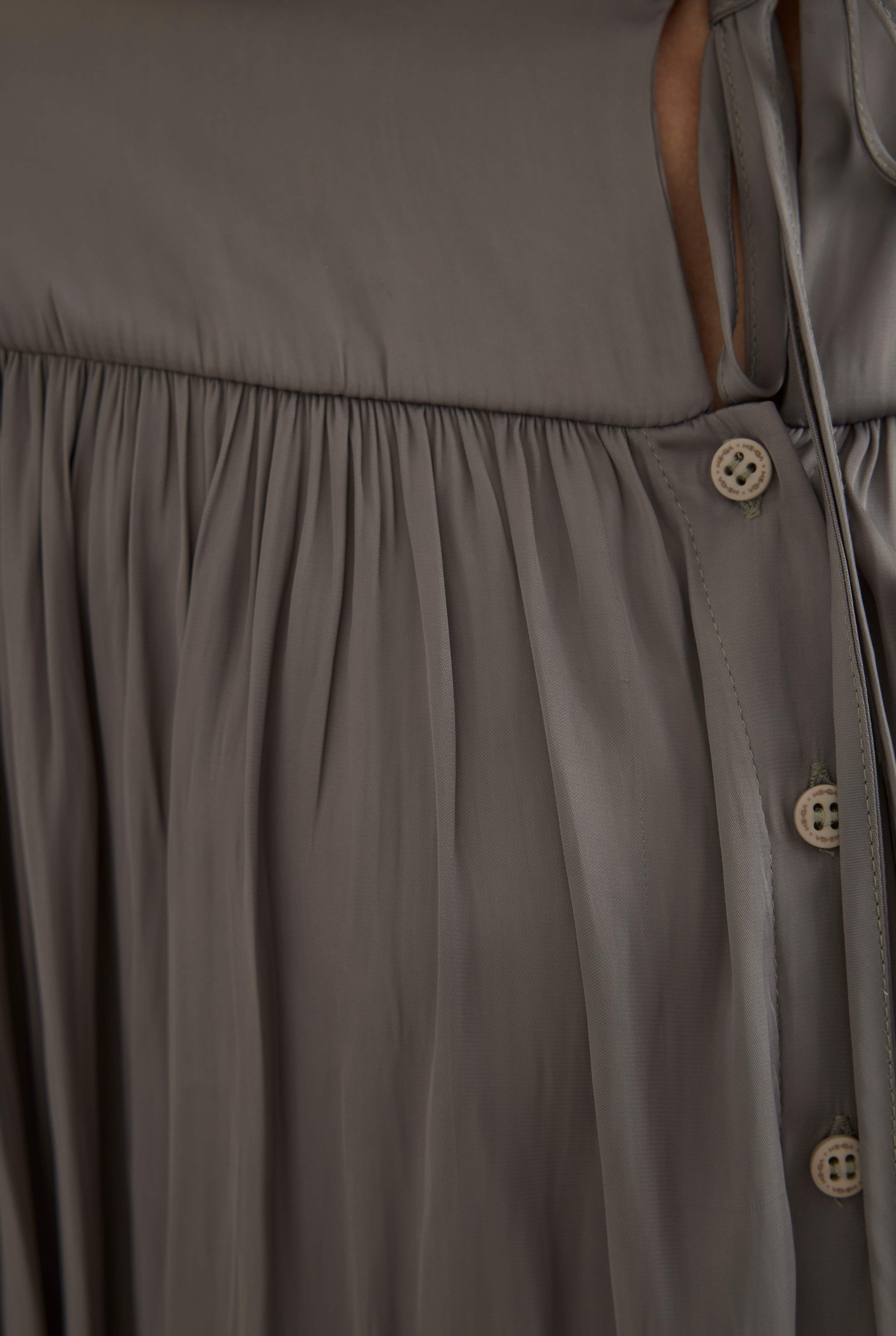 Gathered Sleeve Detailed Set Gray - 4